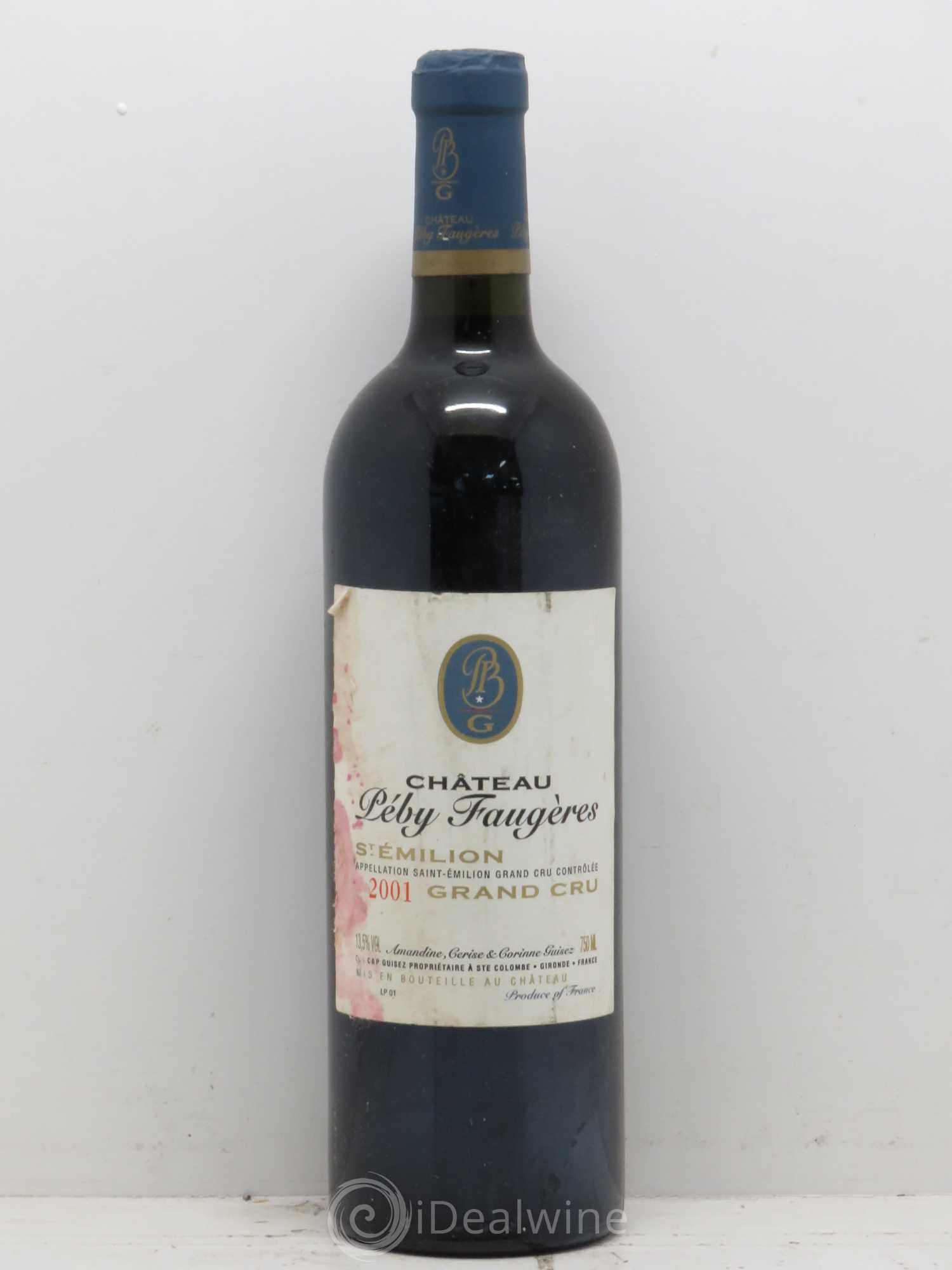 Château Péby Faugères Grand Cru Classé 2001 - Lot de 1 bouteille - 0