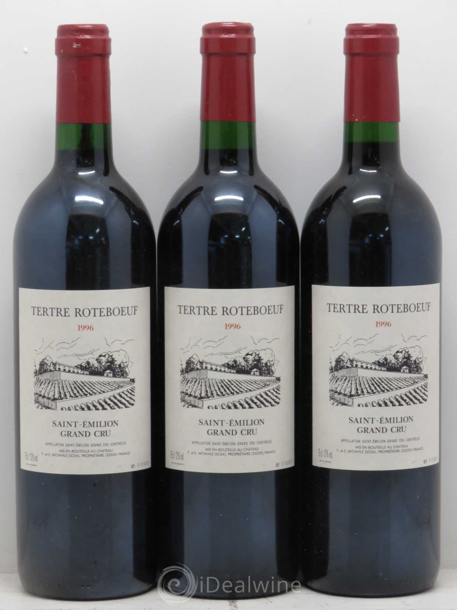 Château Tertre Roteboeuf 1996 - Lot de 3 bouteilles - 0