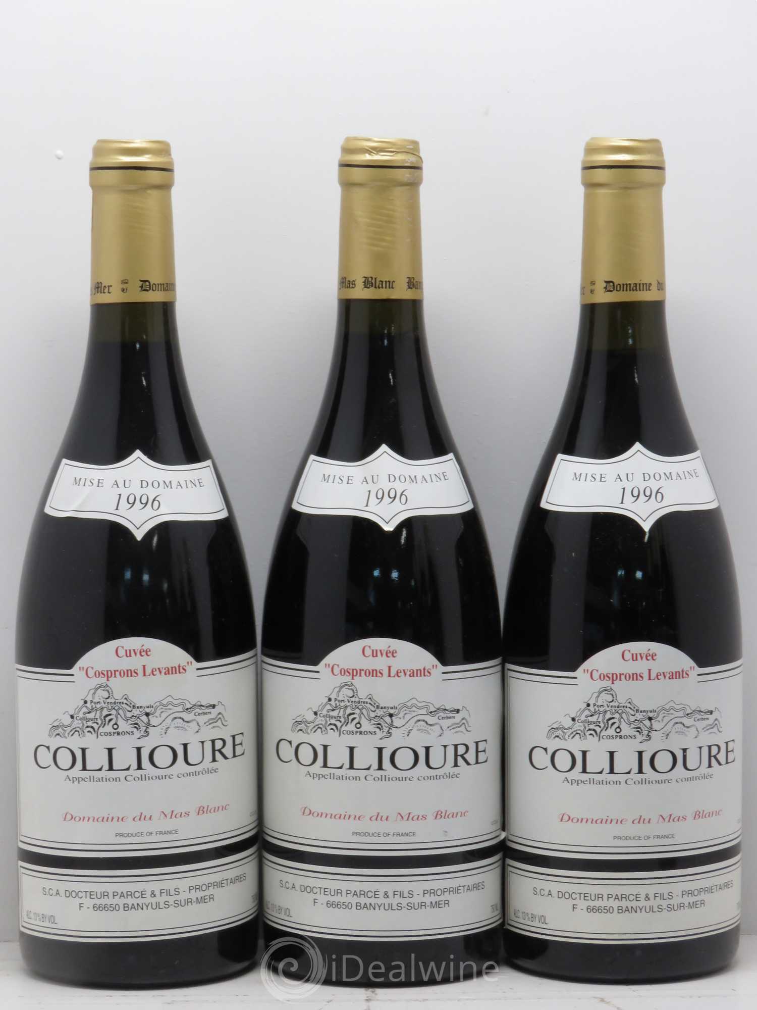 Collioure Domaine du Mas Blanc Cuvee Cosprons Levants 1996 - Posten von 6 Flaschen - 1