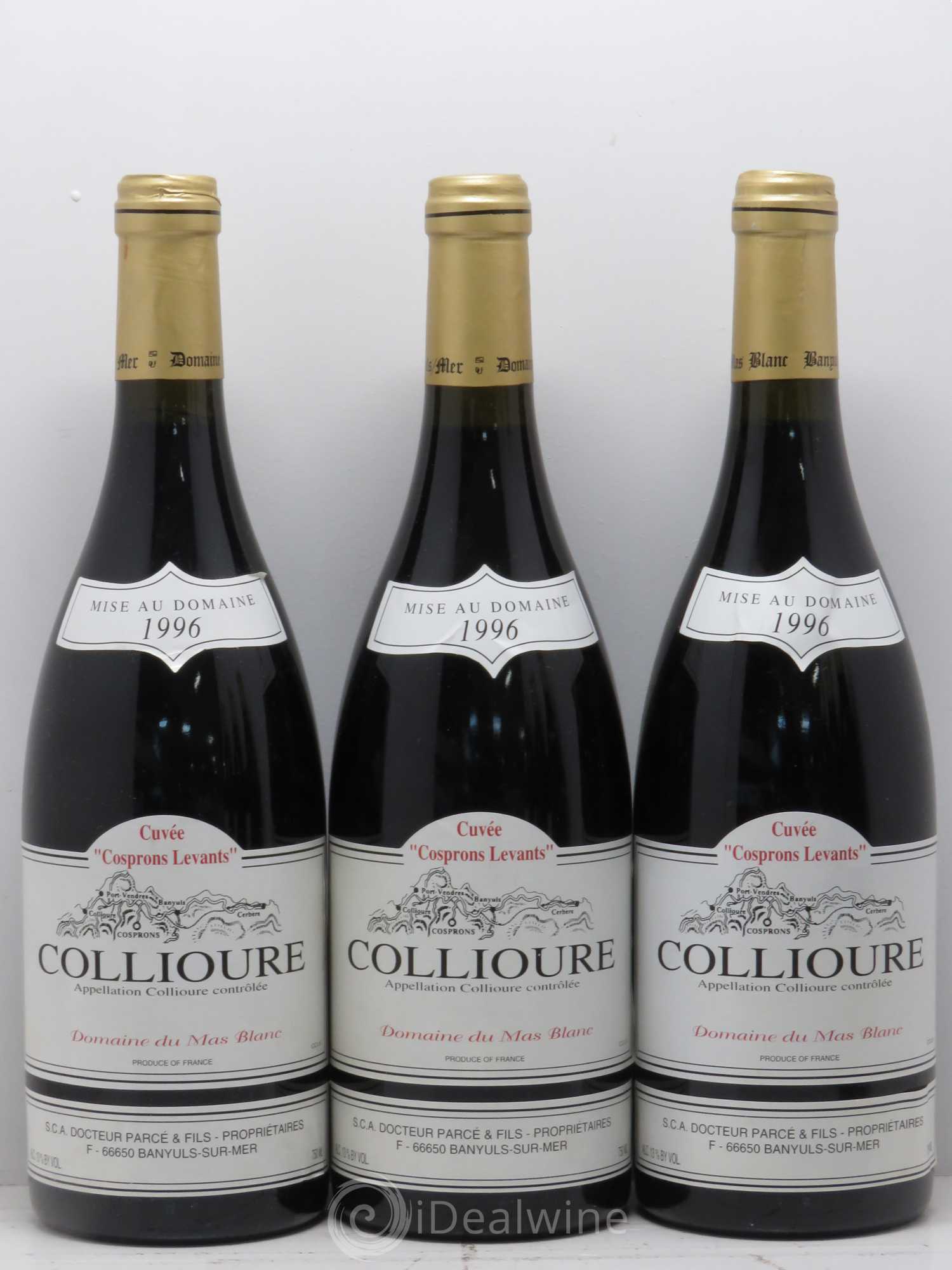 Collioure Domaine du Mas Blanc Cuvee Cosprons Levants 1996 - Posten von 6 Flaschen - 2