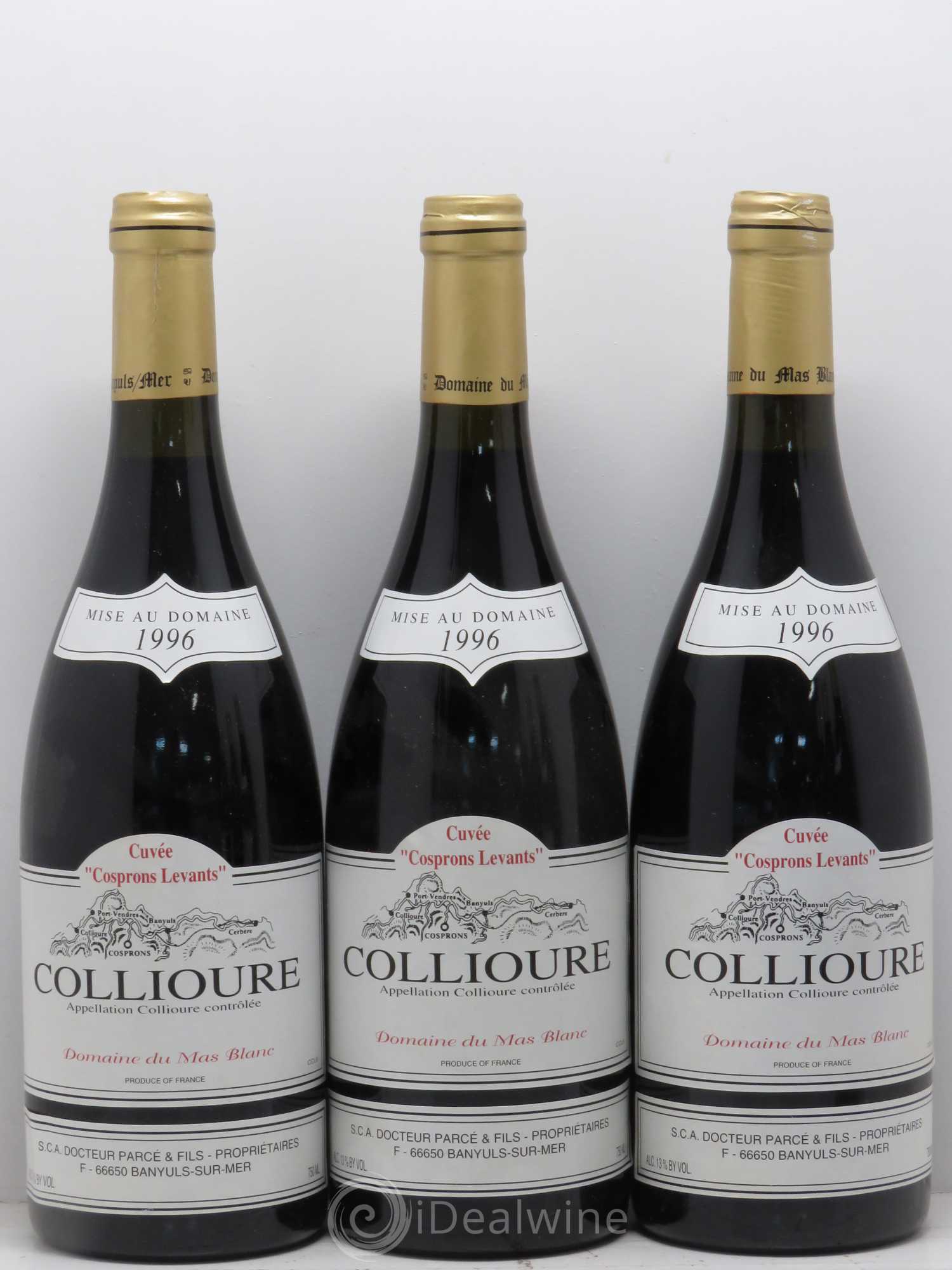 Collioure Domaine du Mas Blanc Cuvee Cosprons Levants 1996 - Posten von 6 Flaschen - 1