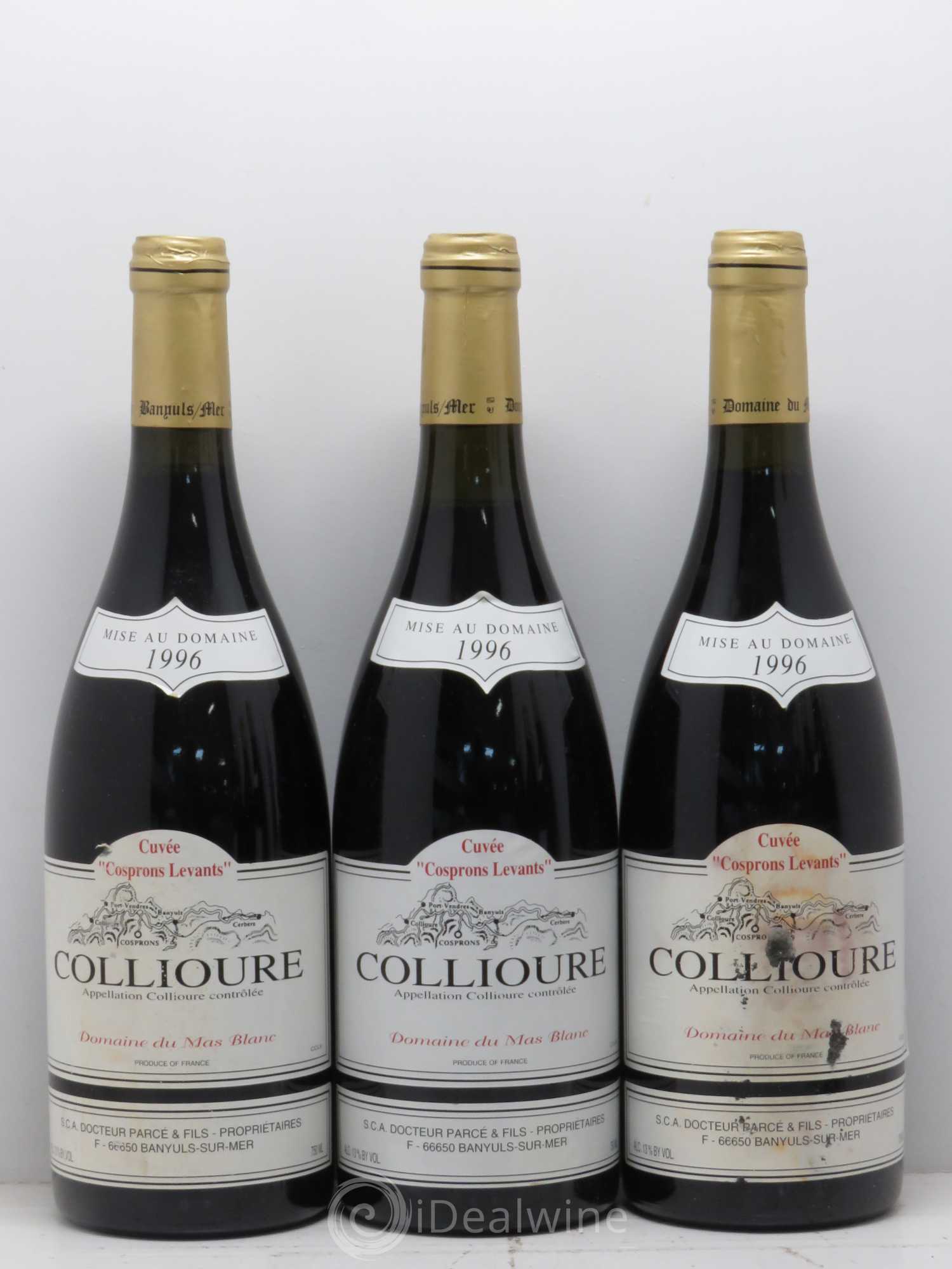 Collioure Domaine du Mas Blanc Cuvee Cosprons Levants 1996 - Posten von 6 Flaschen - 2
