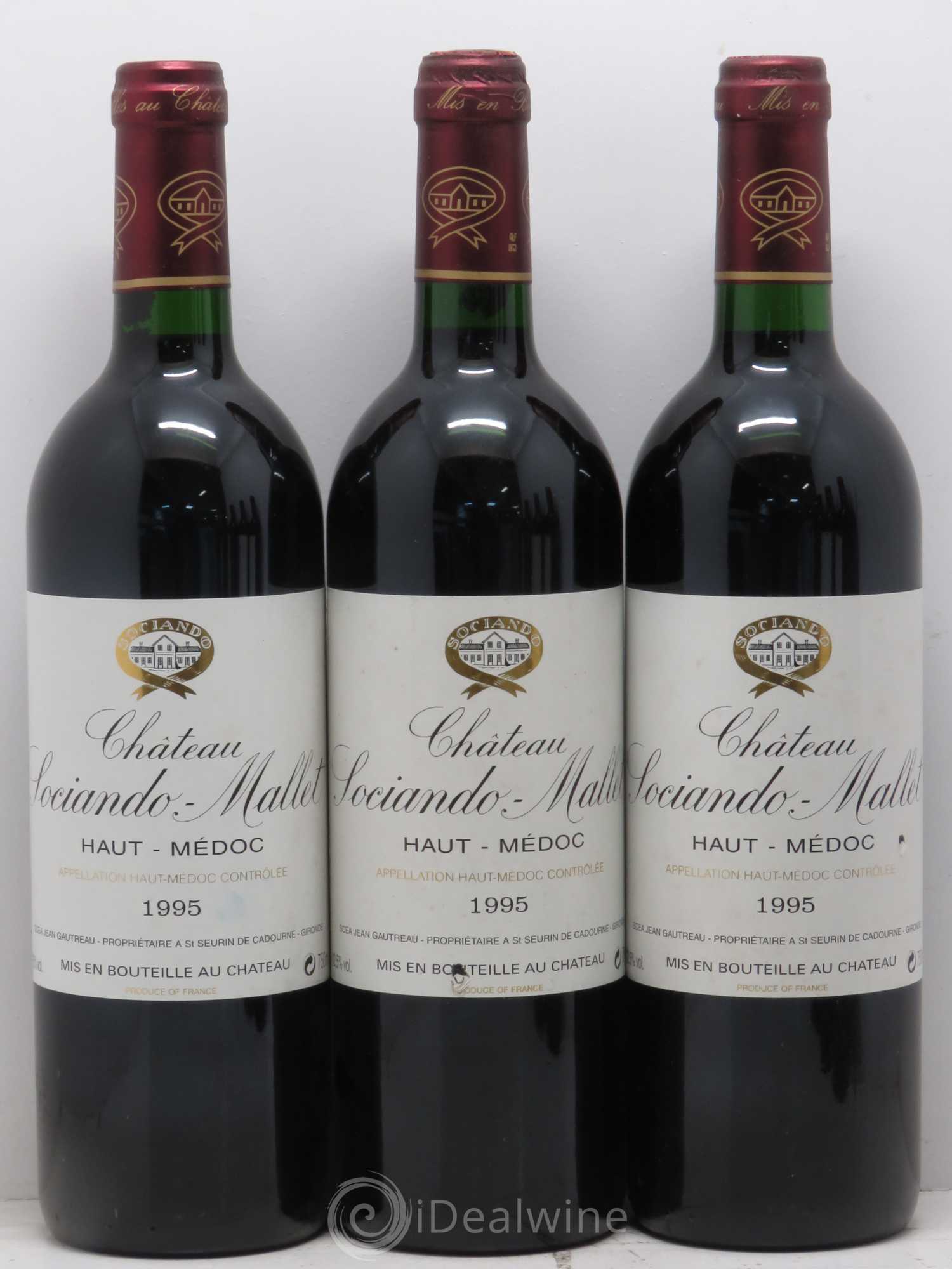 Château Sociando Mallet 1995 - Lot de 6 bouteilles - 1