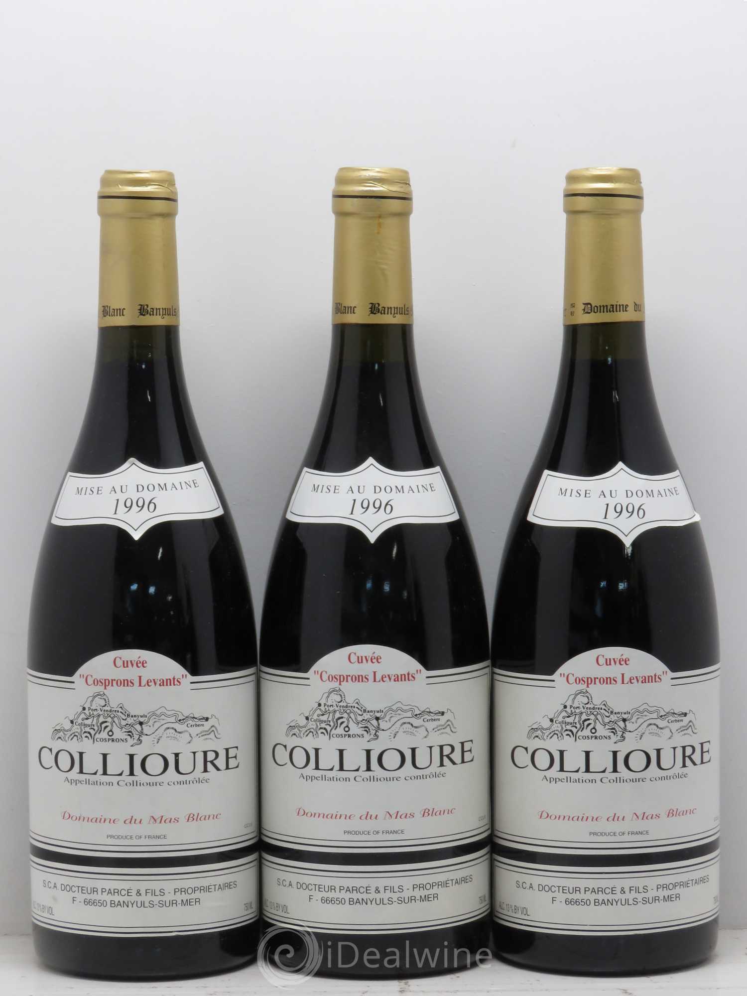 Collioure Domaine du Mas Blanc Cuvee Cosprons Levants 1996 - Posten von 5 Flaschen - 1