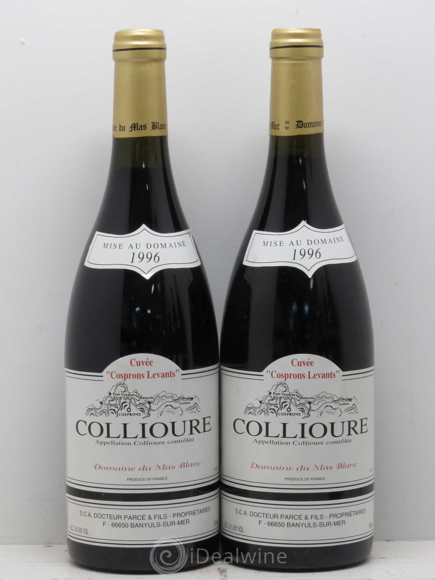 Collioure Domaine du Mas Blanc Cuvee Cosprons Levants 1996 - Posten von 5 Flaschen - 2