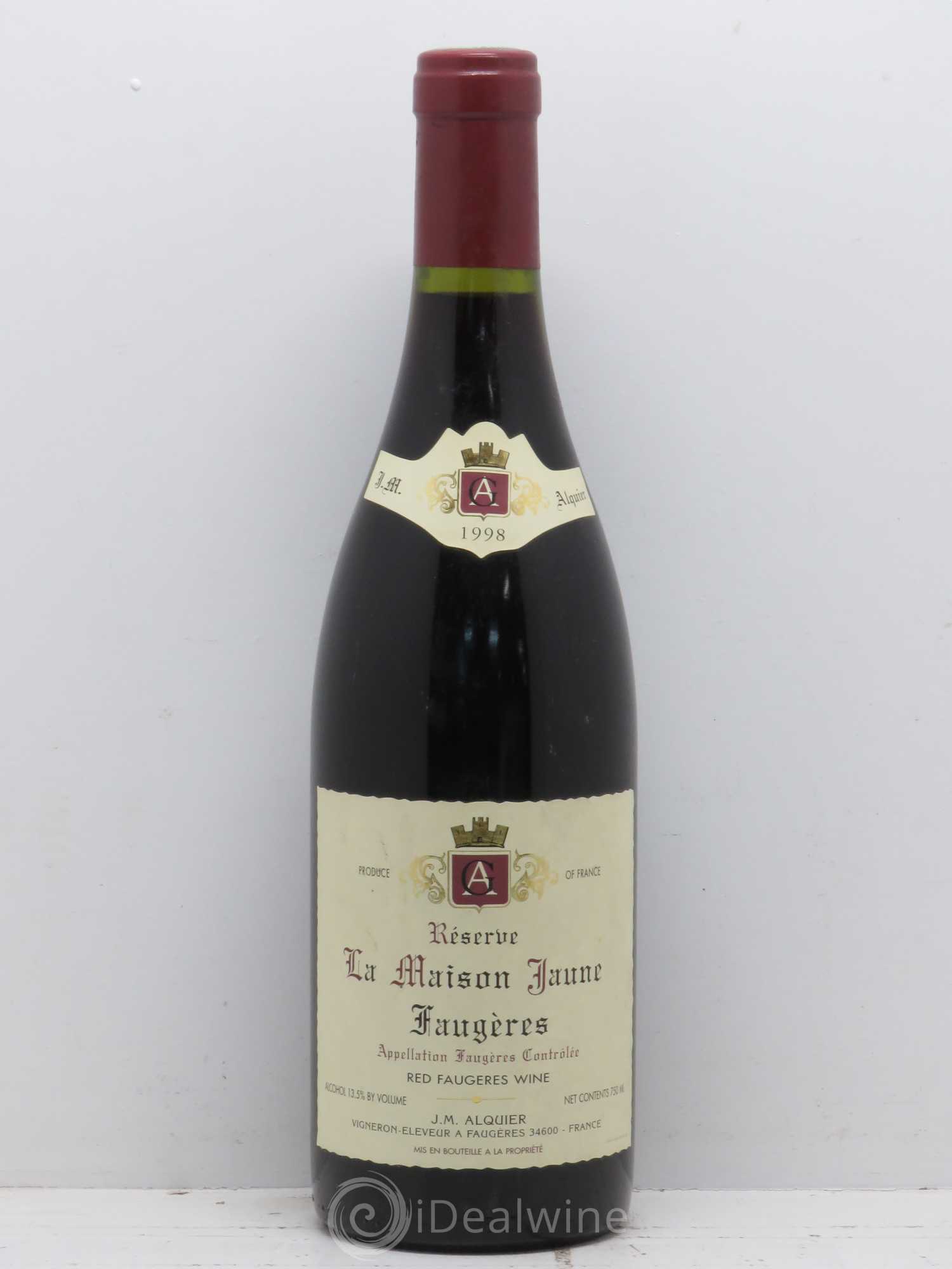 Faugères La Maison Jaune Jean-Michel Alquier 1998 - Lot de 1 bouteille - 0