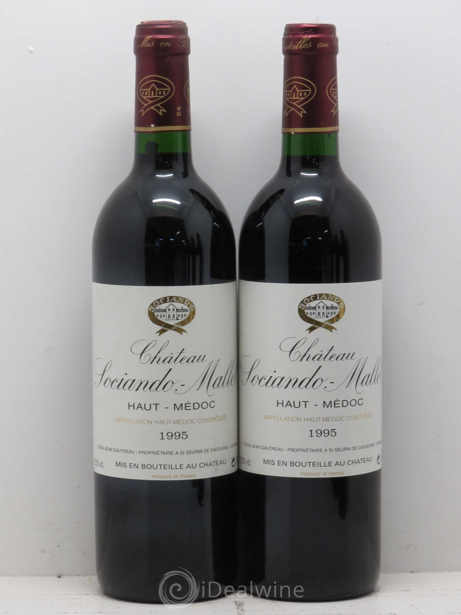 Château Sociando Mallet 1995 - Lot de 5 bouteilles - 2
