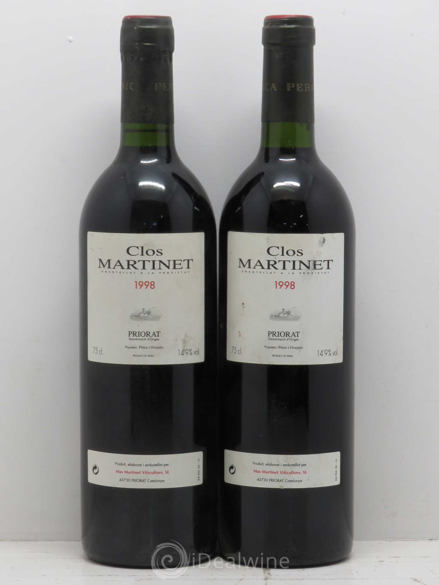 Priorat Clos Martinet DOCA Mas Martinet Viticultors 1998 - Lot de 2 bouteilles - 0