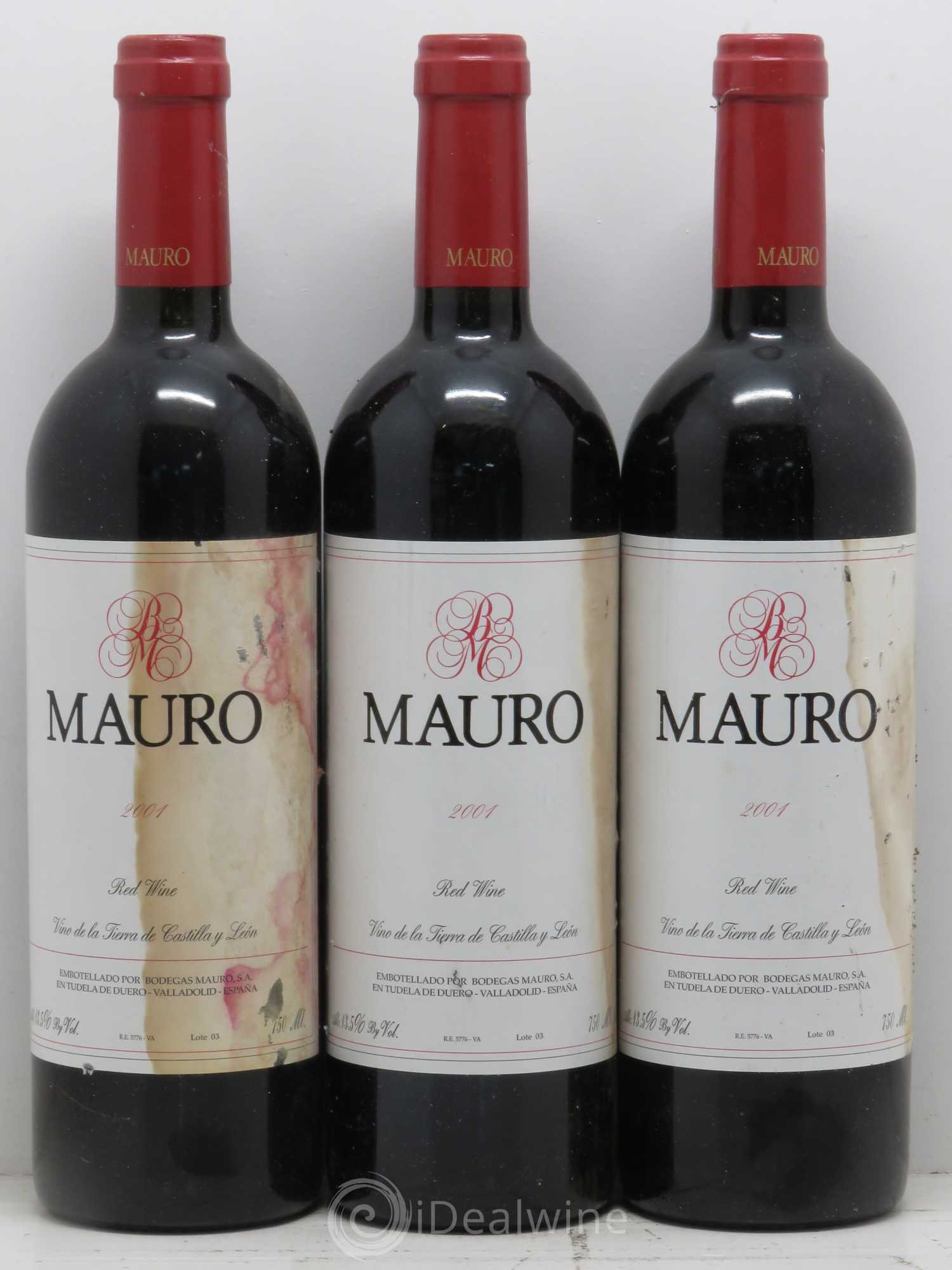 Espagne Tudela De Duero Bodegas Mauro Tinto 2001 - Posten von 3 Flaschen - 0
