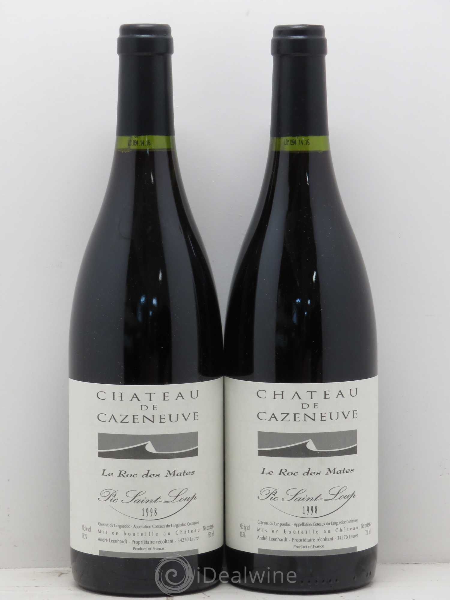Languedoc Pic Saint Loup Chateau de Cazeneuve Le Roc des Mates 1998 - Posten von 2 Flaschen - 0