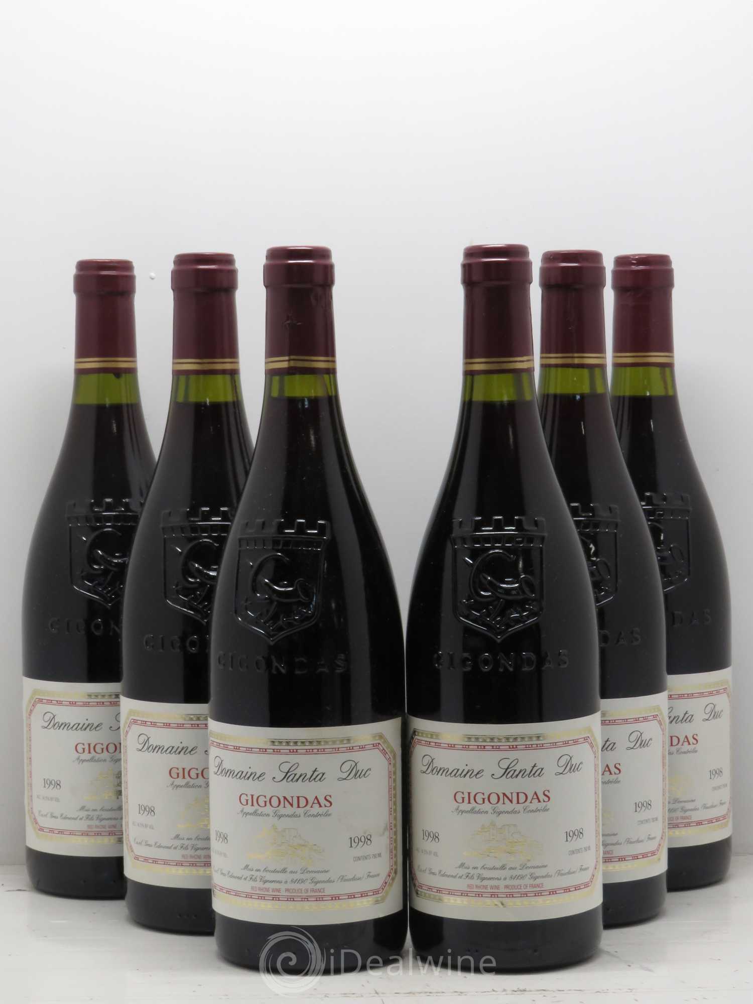 Gigondas Domaine Santa Duc 1998 - Lot de 6 bouteilles - 0