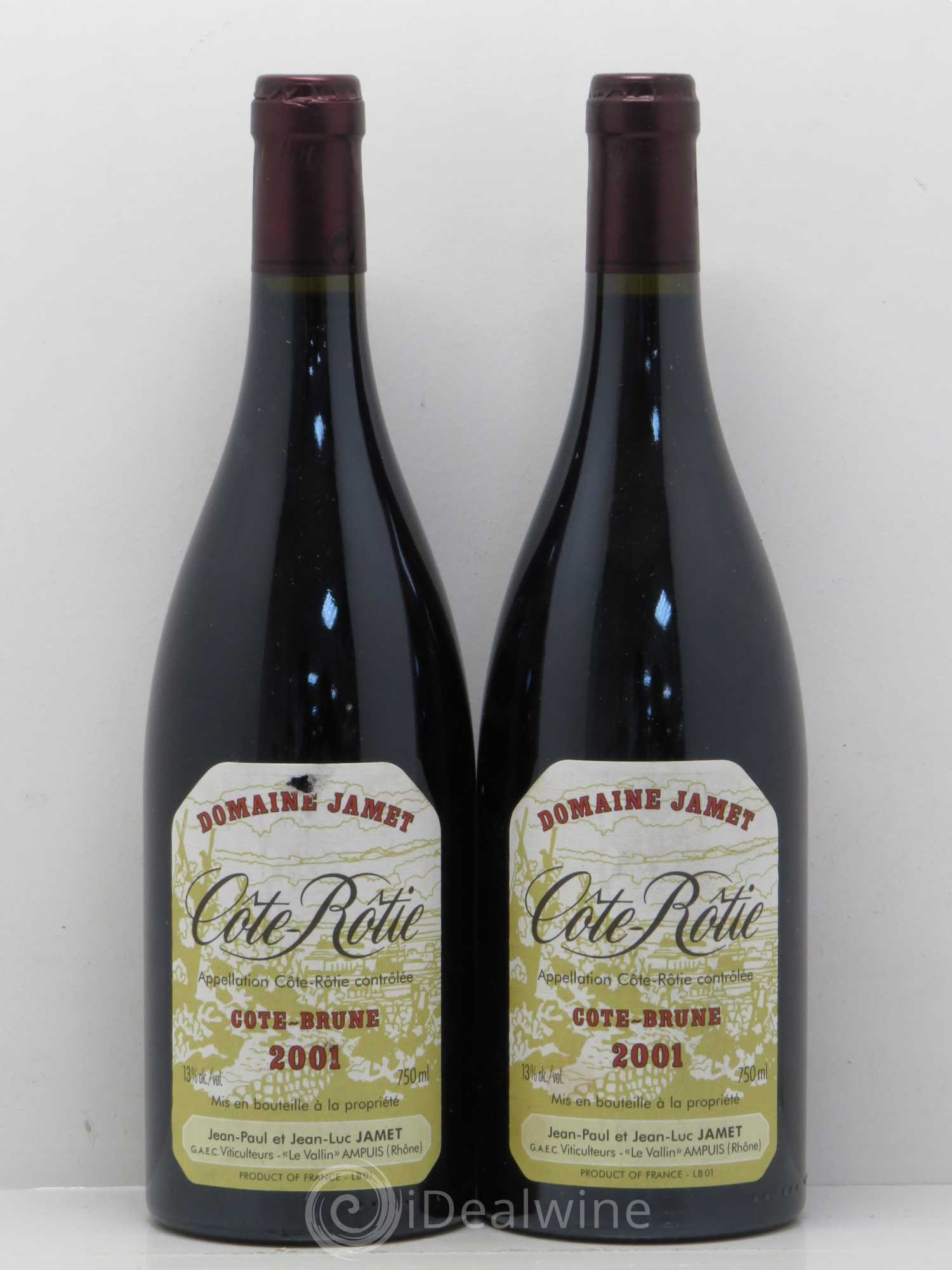Côte-Rôtie Côte Brune Jamet (Domaine) 2001 - Lot de 2 bouteilles - 0