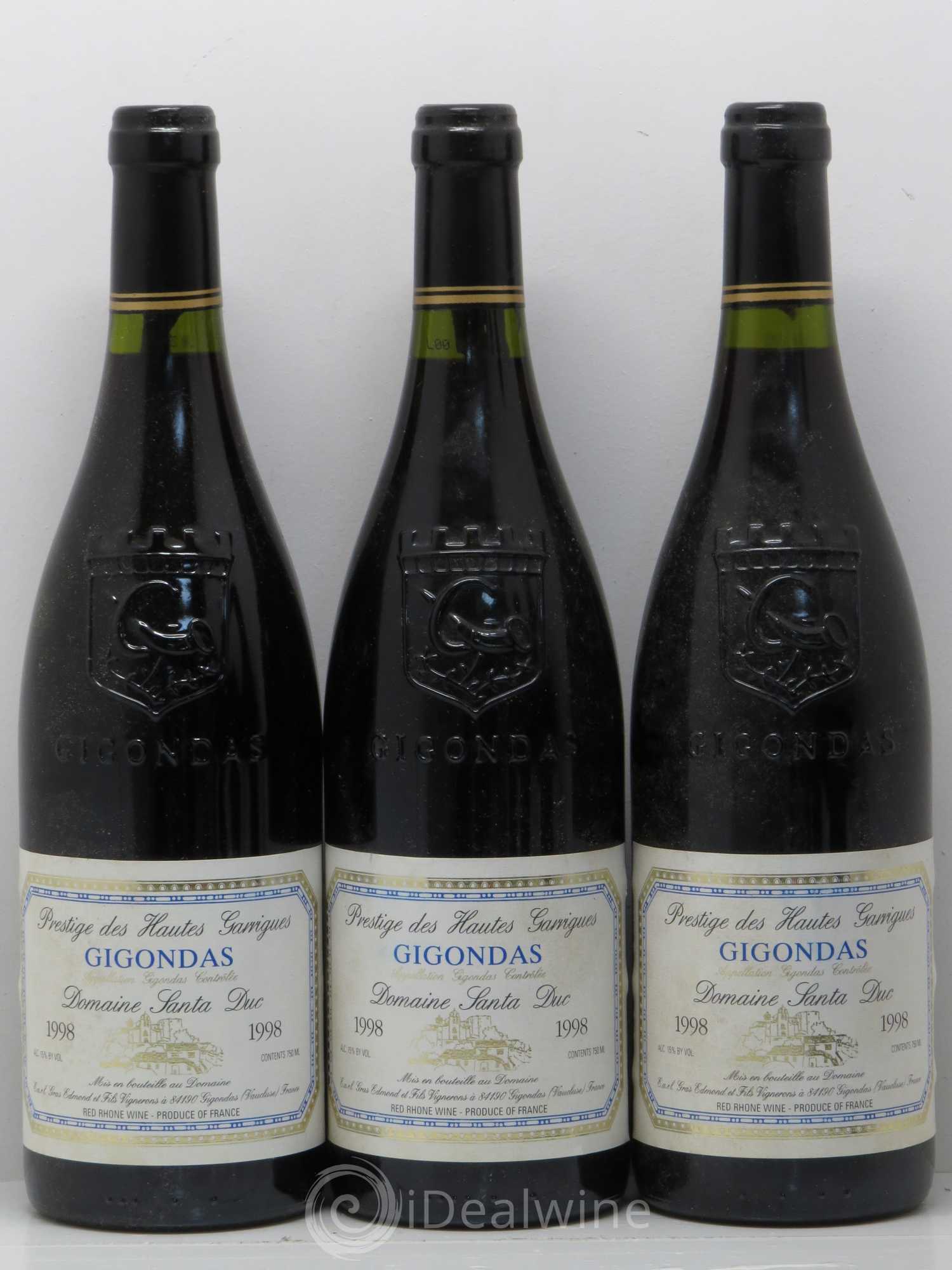 Gigondas Santa Duc (Domaine) Hautes Garrigues Famille Gras 1998 - Lot de 6 bouteilles - 2