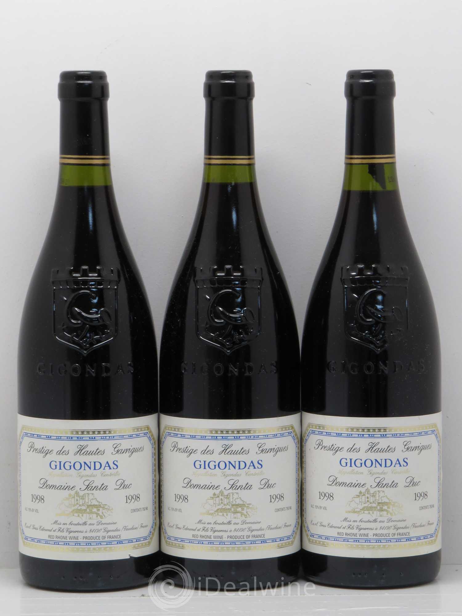 Gigondas Santa Duc (Domaine) Hautes Garrigues Famille Gras 1998 - Lot de 6 bouteilles - 2
