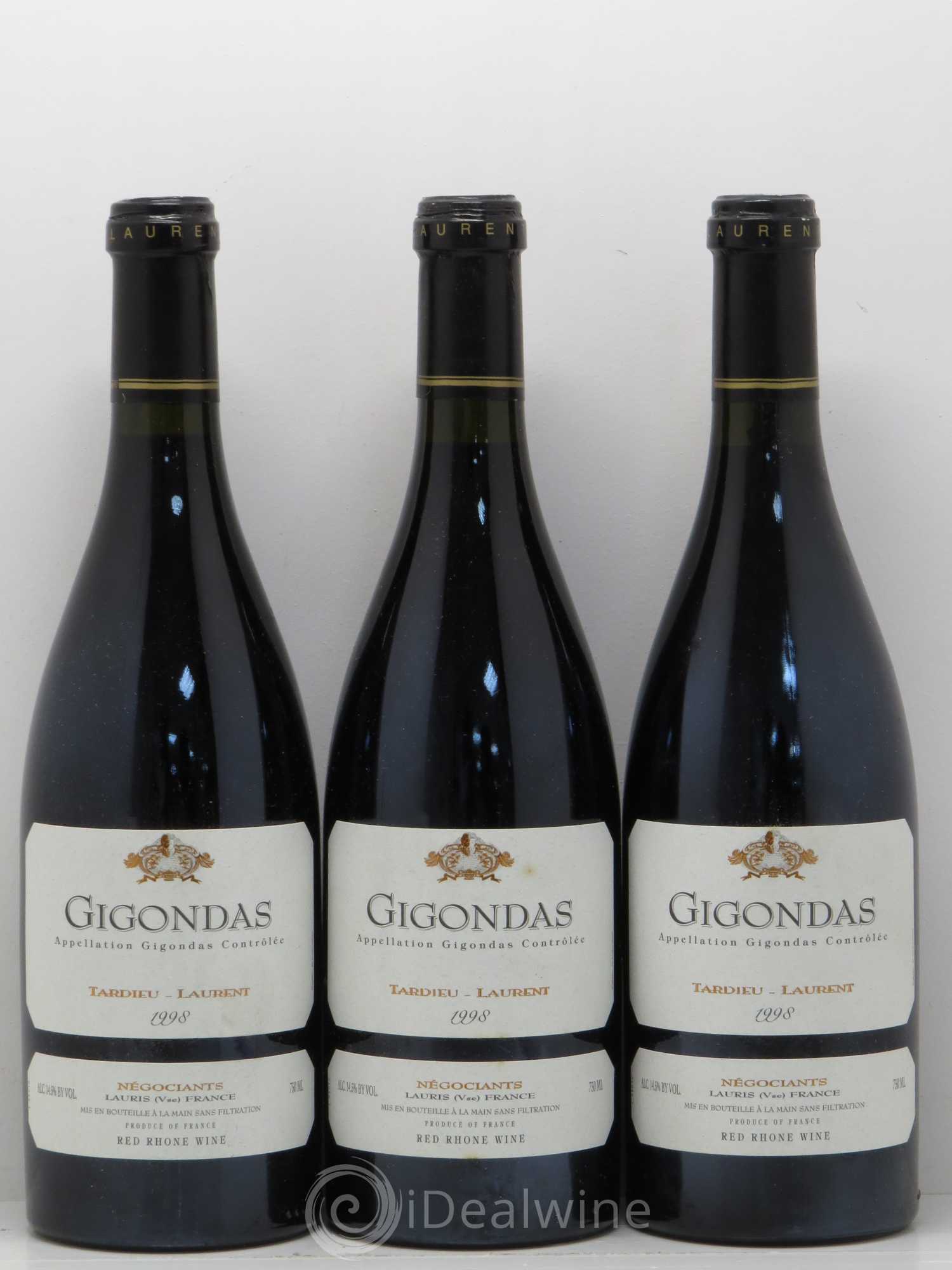 Gigondas Domaine Tardieu Laurent 1998 - Lot de 3 bouteilles - 0