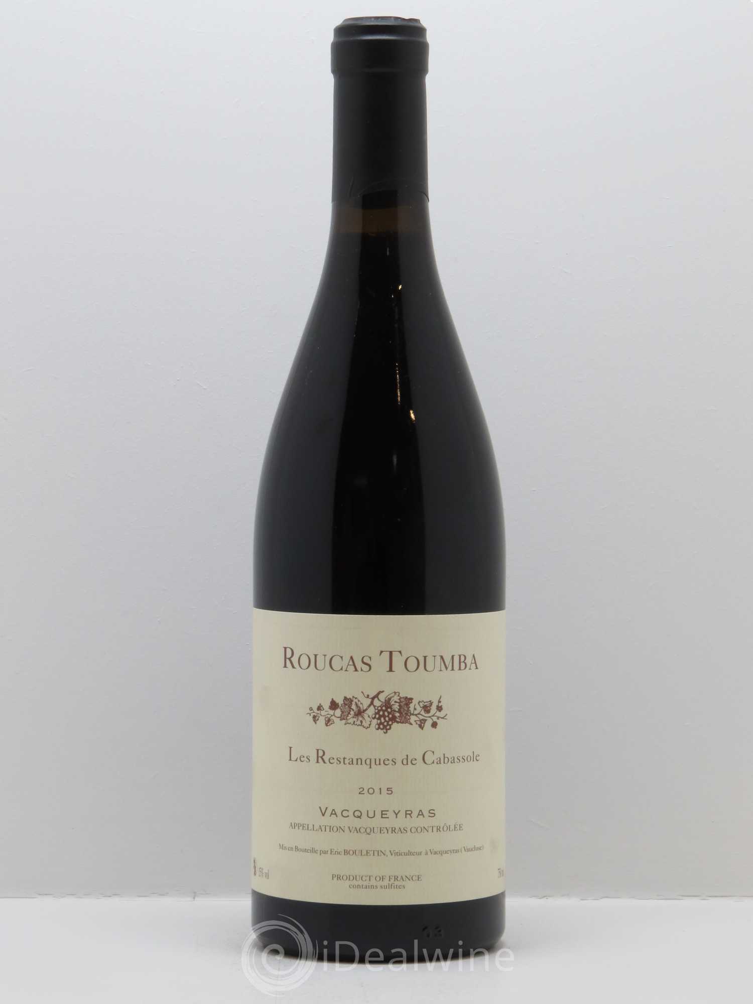 Vacqueyras Les Restanques de Cabassole Roucas Toumba 2015 - Lot de 1 bouteille - 0
