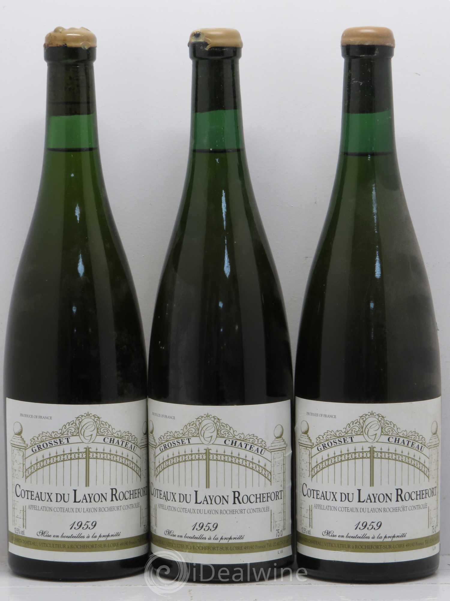 Coteaux du Layon Rochefort Château Grosset 1959 - Lotto di 3 bottiglie - 0