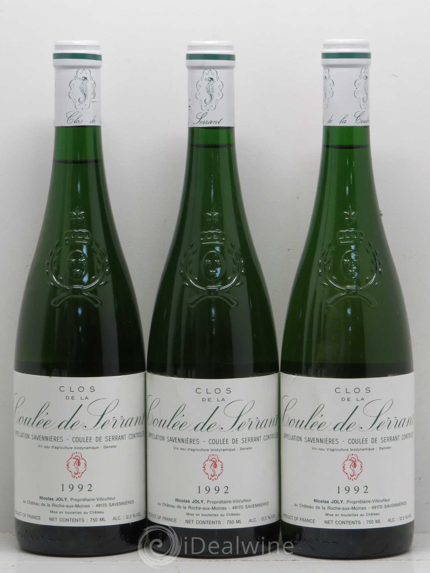 Savennières Clos de la Coulée de Serrant Vignobles de la Coulée de Serrant - Nicolas Joly 1992 - Lot de 6 bouteilles - 1
