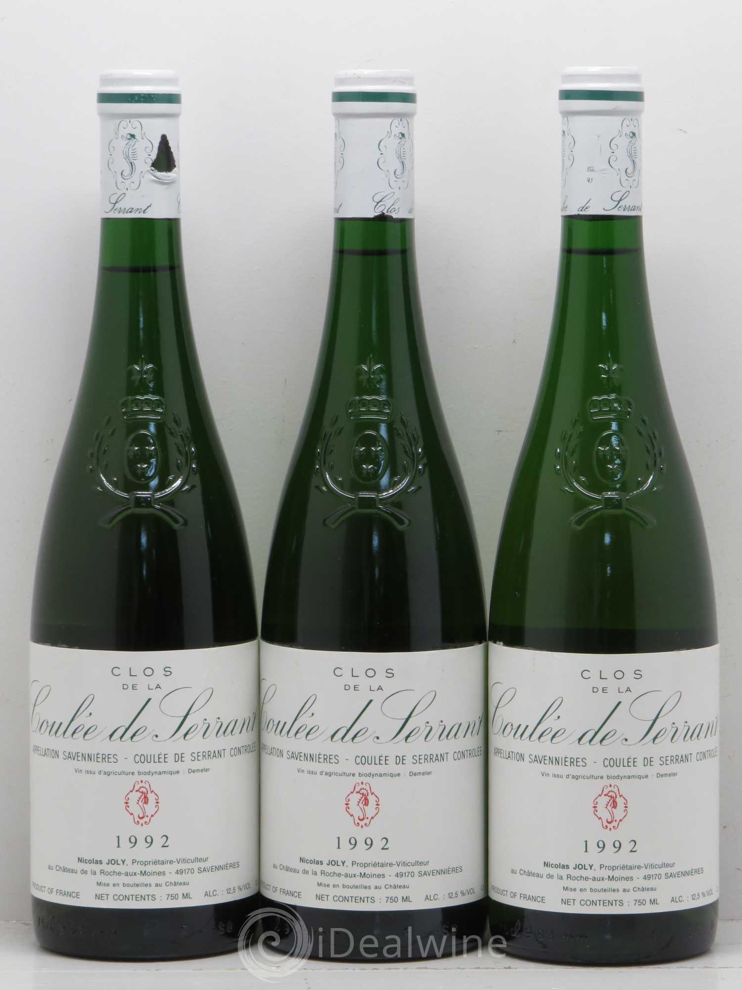 Savennières Clos de la Coulée de Serrant Vignobles de la Coulée de Serrant - Nicolas Joly 1992 - Lot de 6 bouteilles - 2