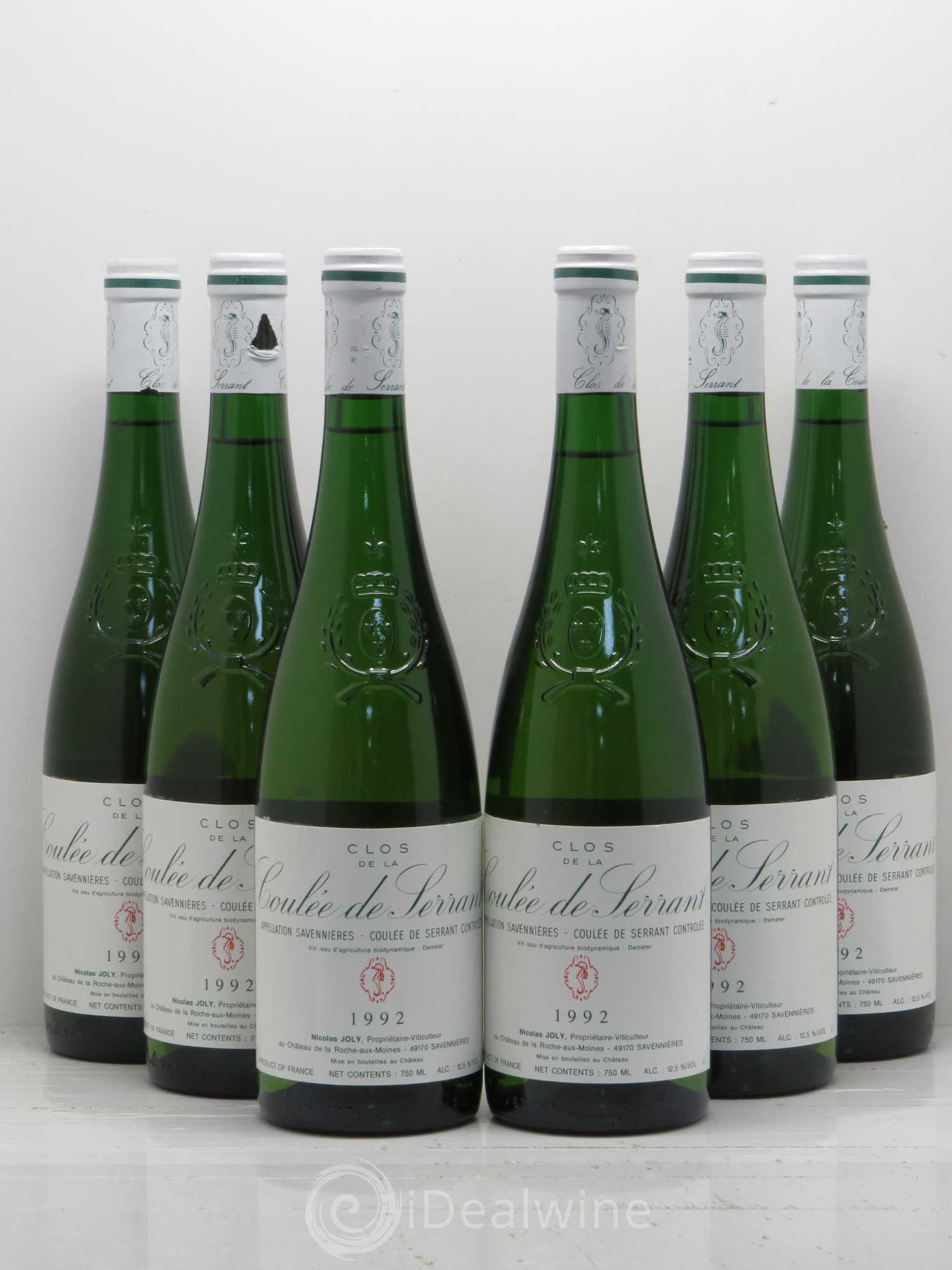 Savennières Clos de la Coulée de Serrant Vignobles de la Coulée de Serrant - Nicolas Joly 1992 - Lot de 6 bouteilles - 0