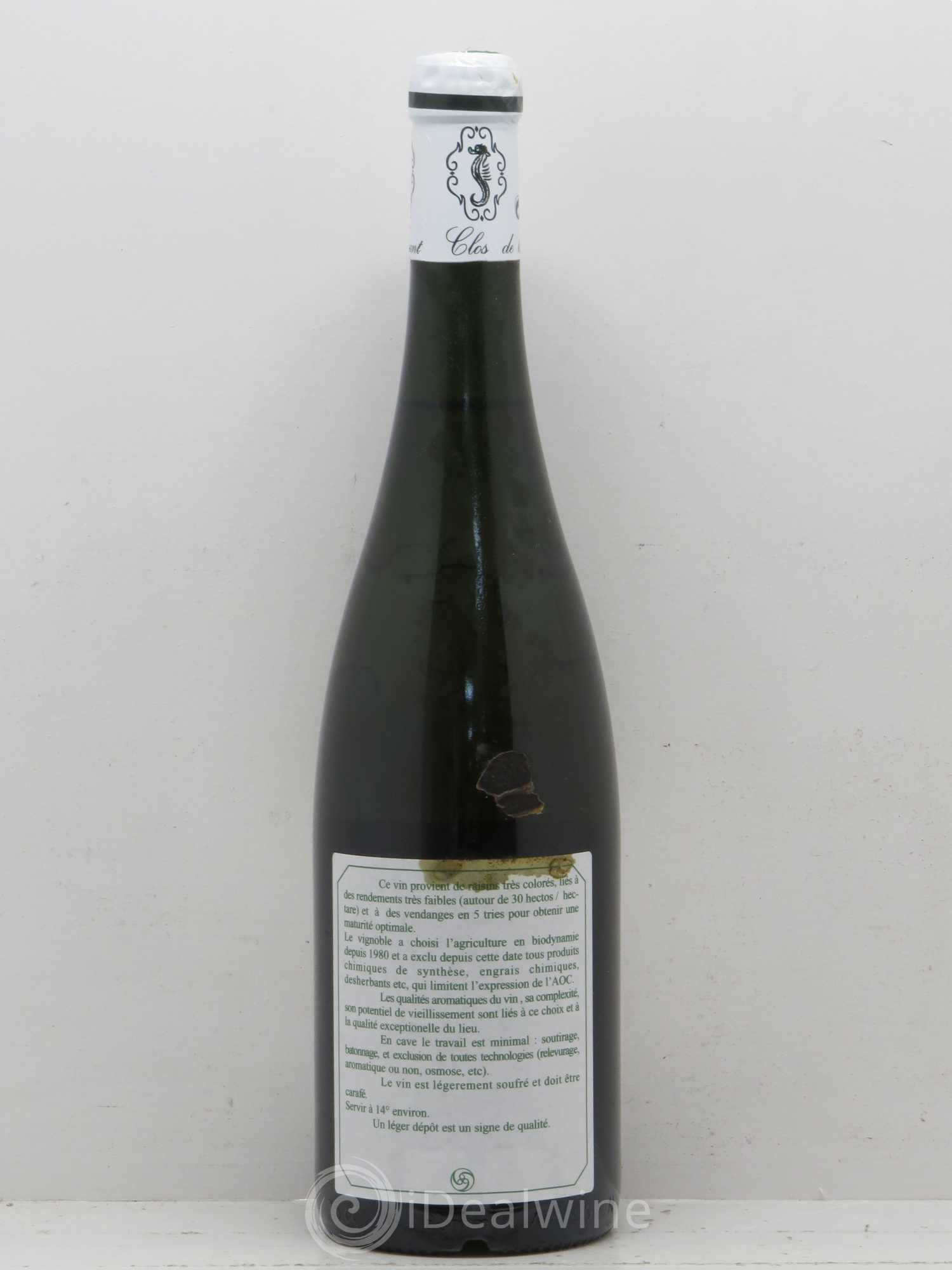 Savennières Clos de la Coulée de Serrant Vignobles de la Coulée de Serrant - Nicolas Joly 2003 - Lot de 1 bouteille - 1