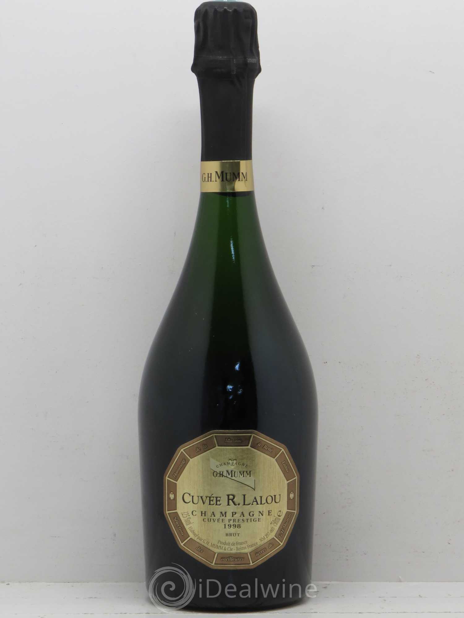 Champagne Mumm Cuvée prestige R. Lalou 1998 - Lot de 1 bouteille - 0