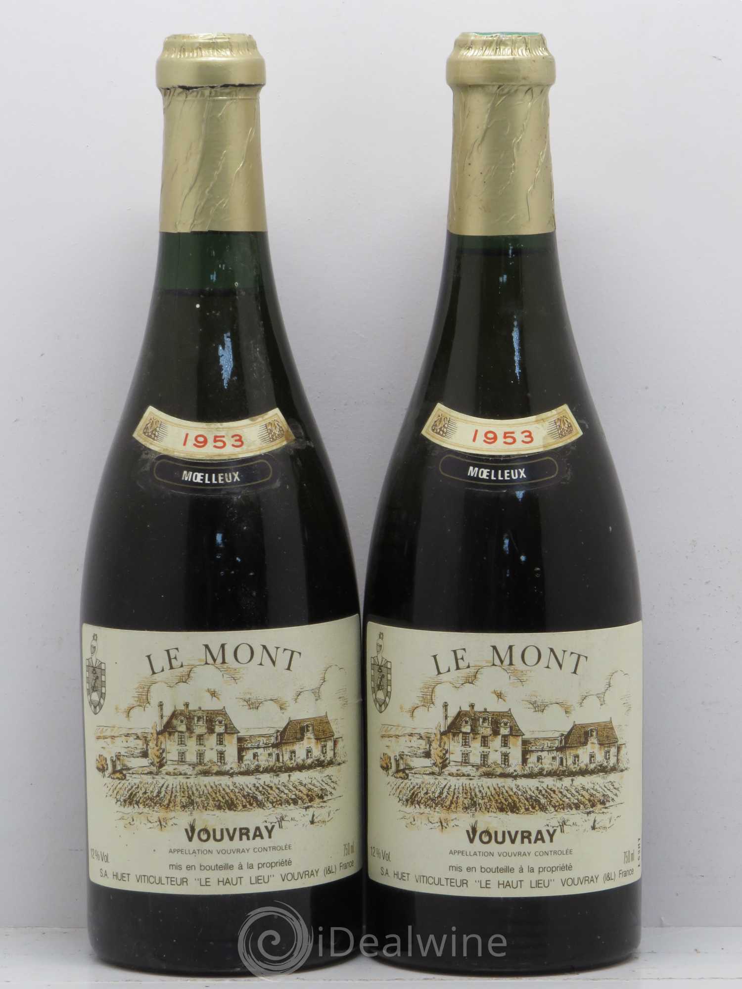 Vouvray Le Mont Moelleux Domaine Huet 1953 - Lotto di 2 bottiglie - 0