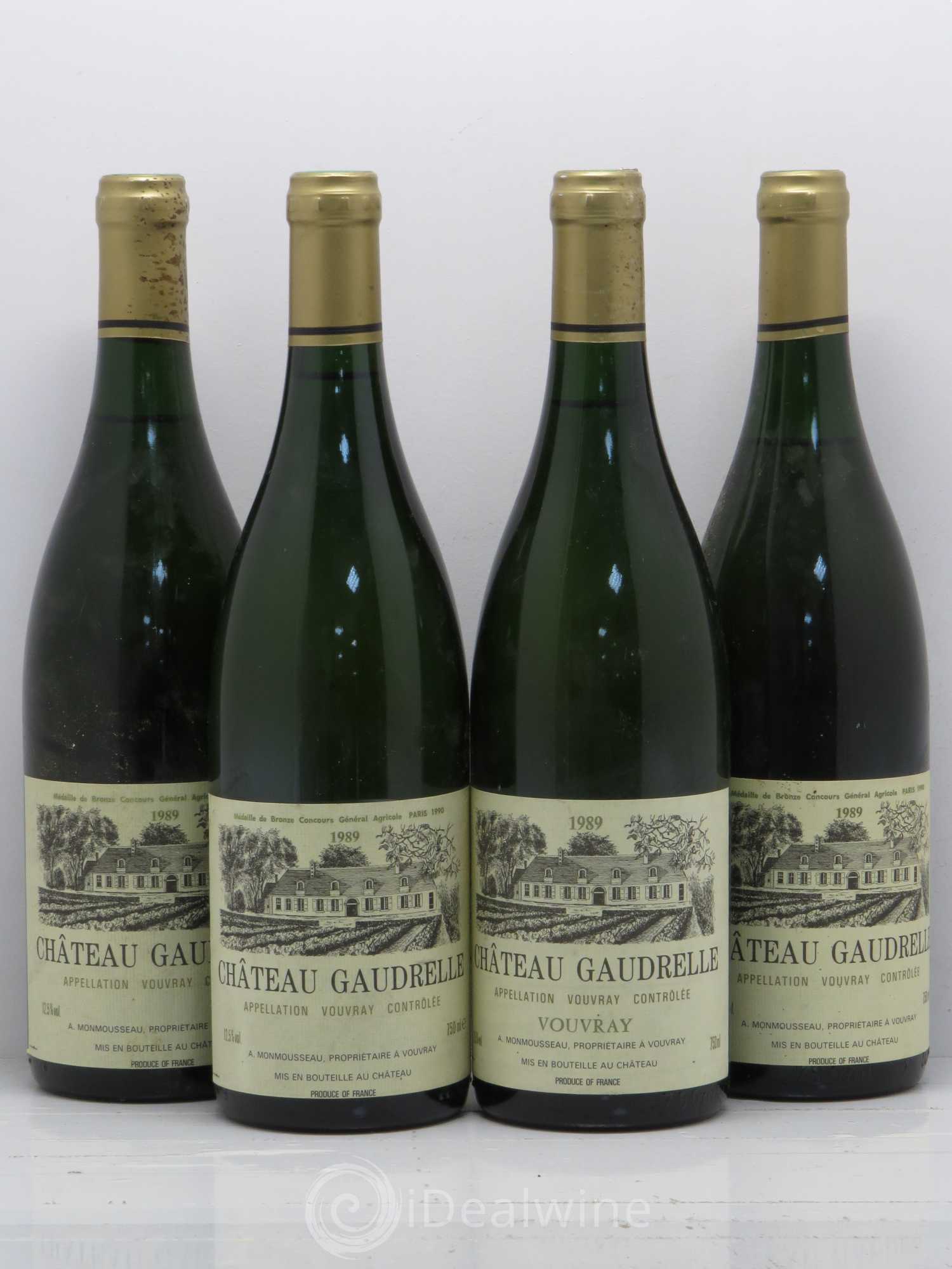 Vouvray Château Gaudrelle 1989 - Lot de 4 bouteilles - 0
