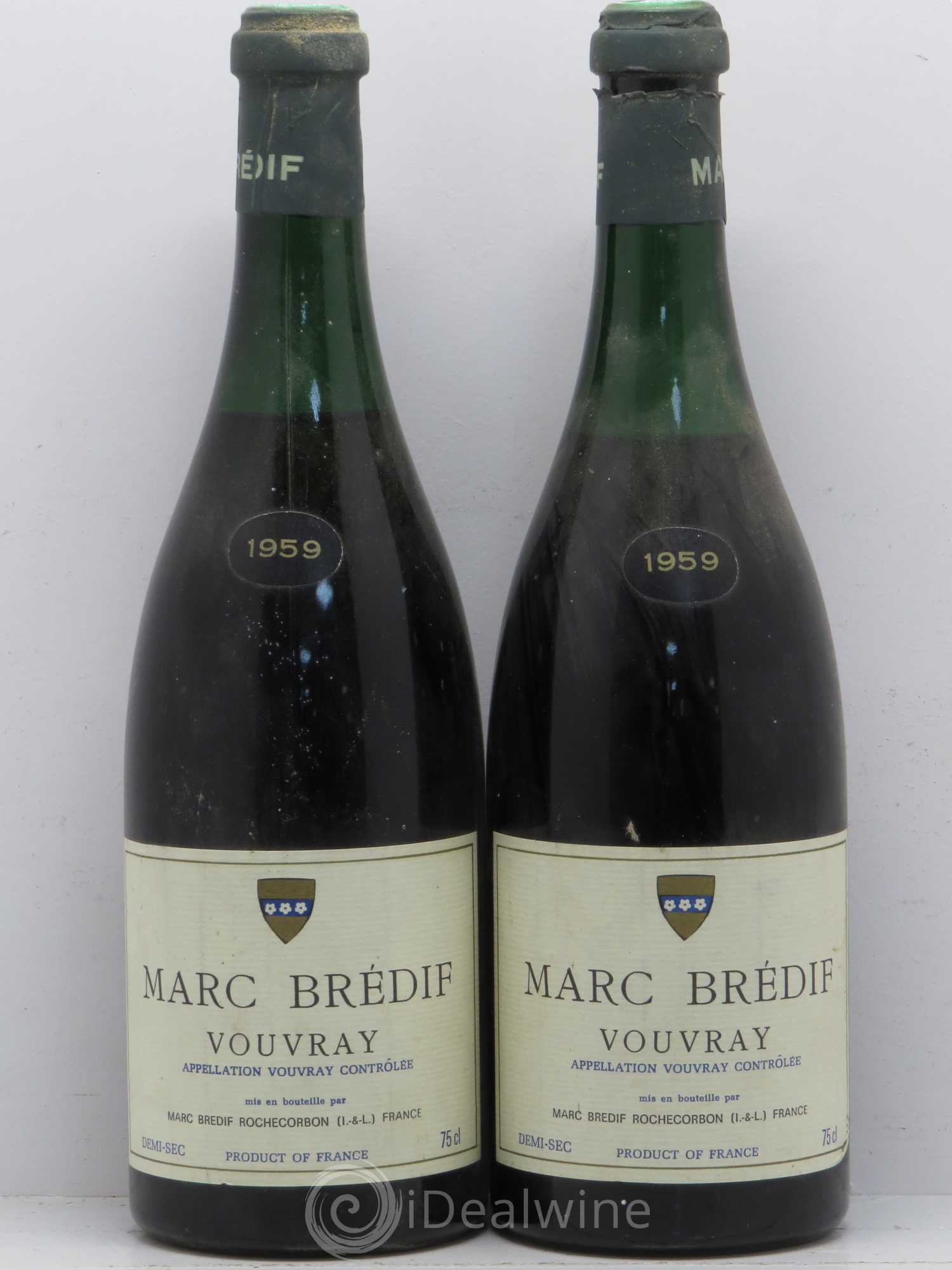 Vouvray Vouvray Demi-Sec Marc Bredif (sans prix de réserve) 1959 - Lotto di 2 bottiglie - 0