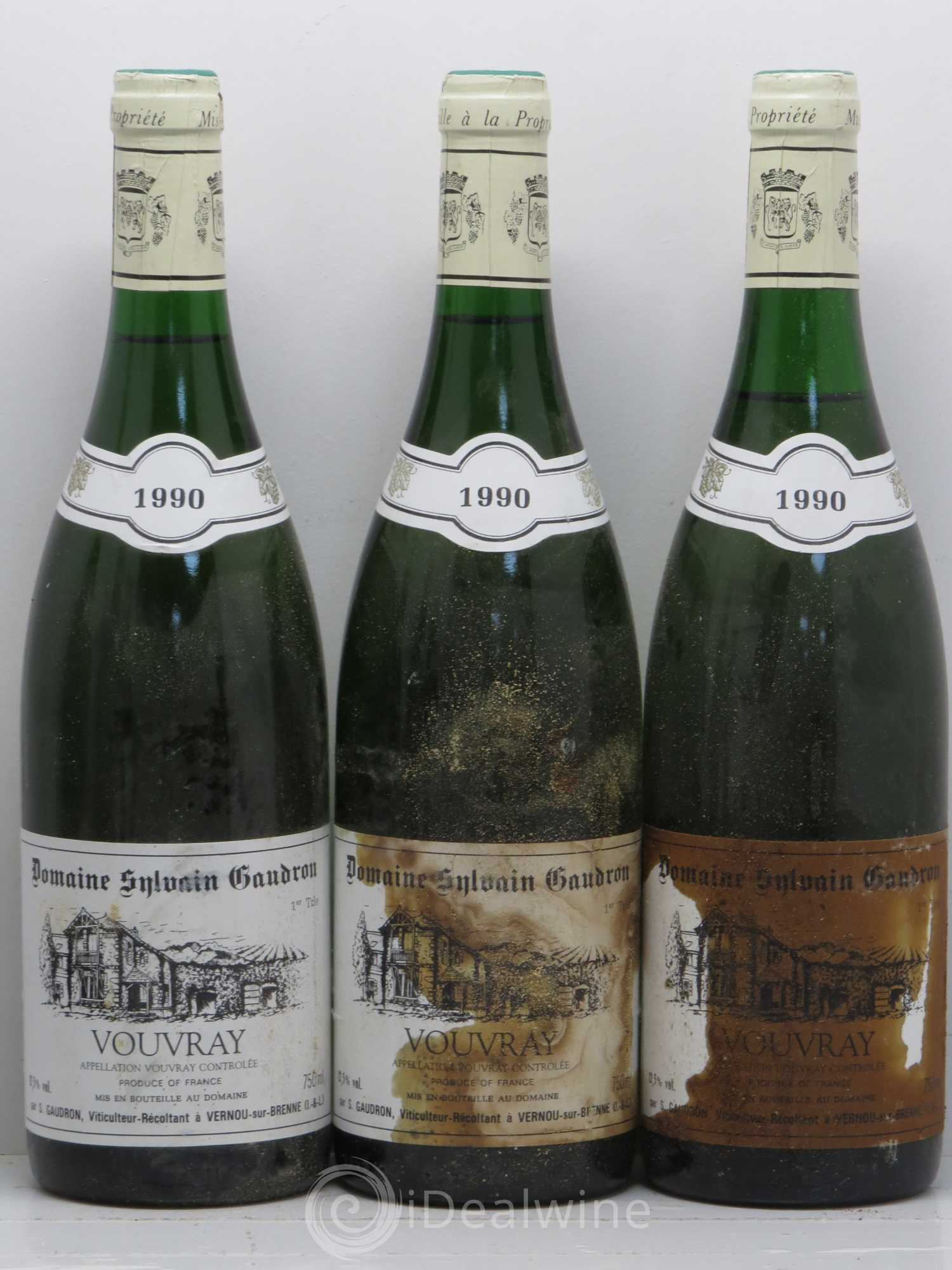 Vouvray Premiere Trie Sylvain Gaudron (sans prix de réserve) 1990 - Lotto di 6 bottiglie - 1