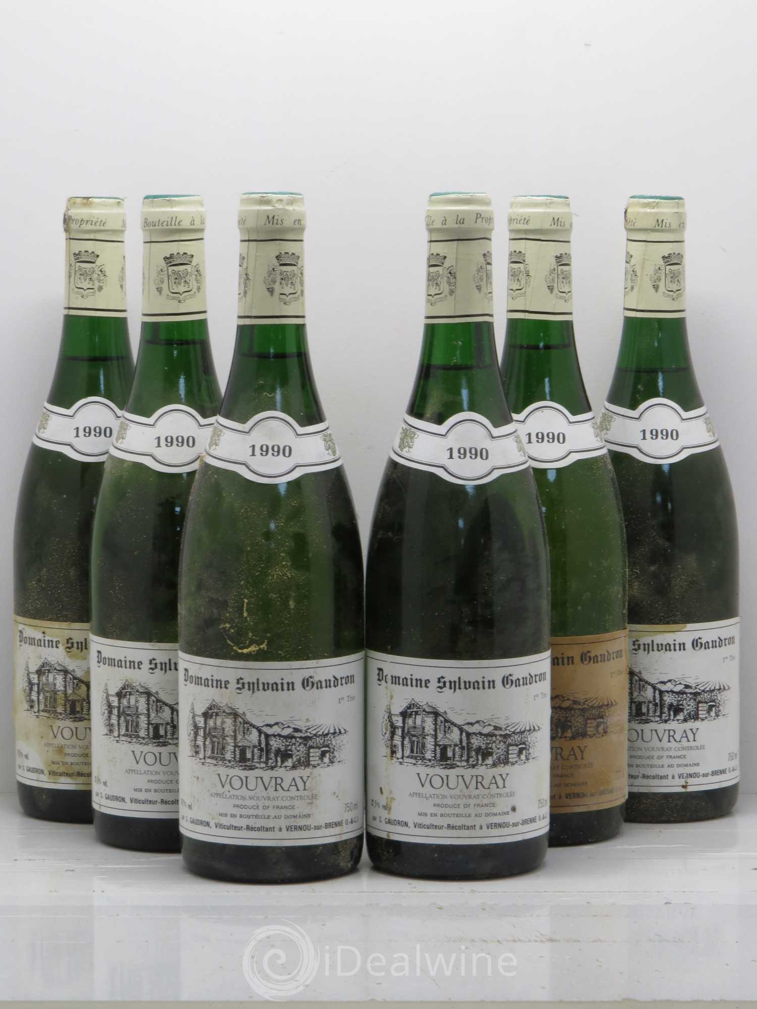 Vouvray Premiere Trie Sylvain Gaudron (sans prix de réserve) 1990 - Lotto di 6 bottiglie - 0
