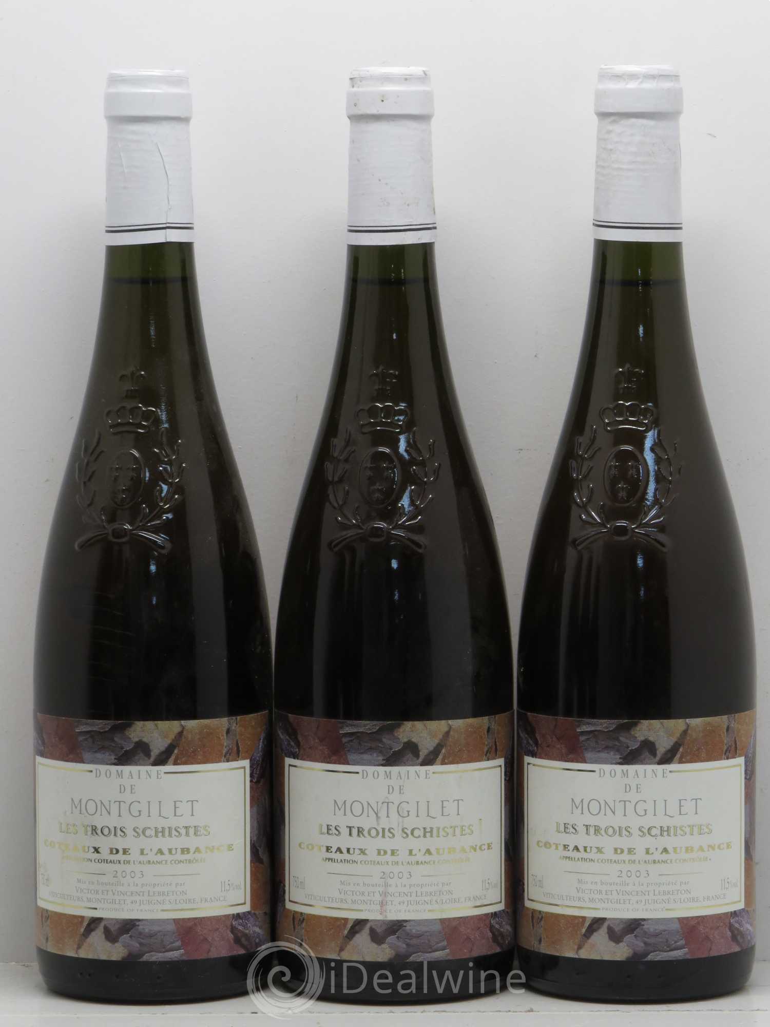 Coteaux de l'Aubance Montgilet (Domaine de) Les Trois Schistes  2003 - Lotto di 6 bottiglie - 1