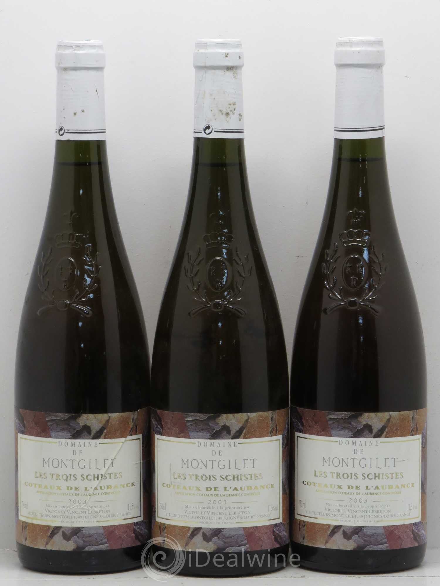 Coteaux de l'Aubance Montgilet (Domaine de) Les Trois Schistes  2003 - Lotto di 6 bottiglie - 2