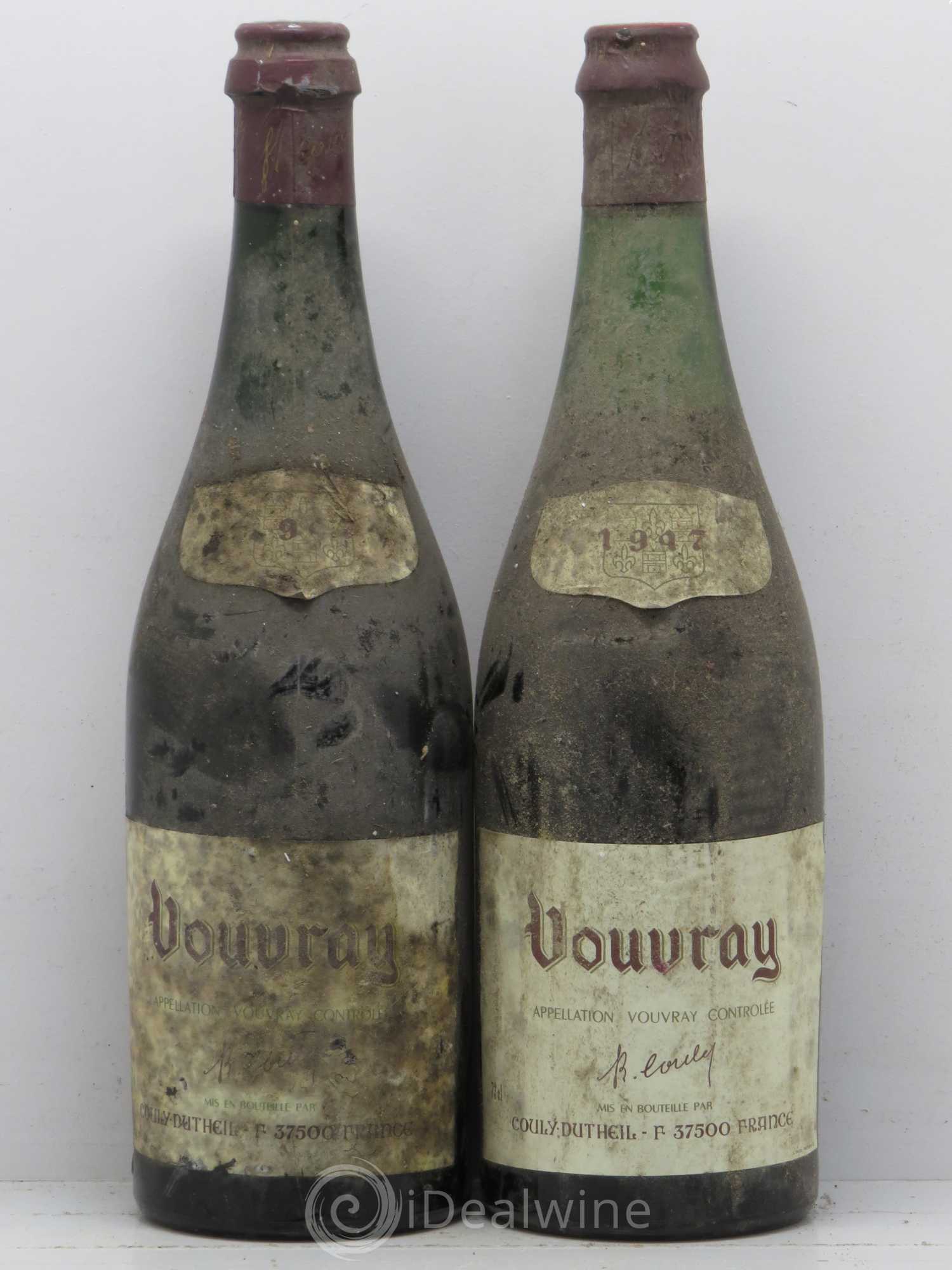 Vouvray Caves Couly (sans prix de réserve) 1947 - Lotto di 2 bottiglie - 0