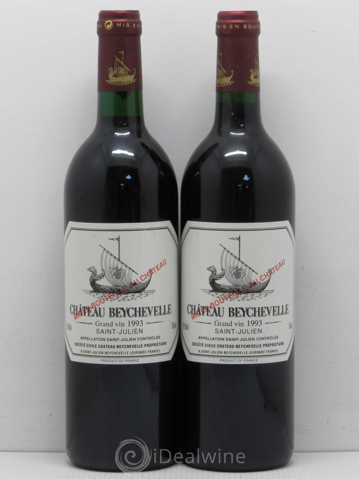 Château Beychevelle 4ème Grand Cru Classé 1993 - Lot de 2 bouteilles - 0