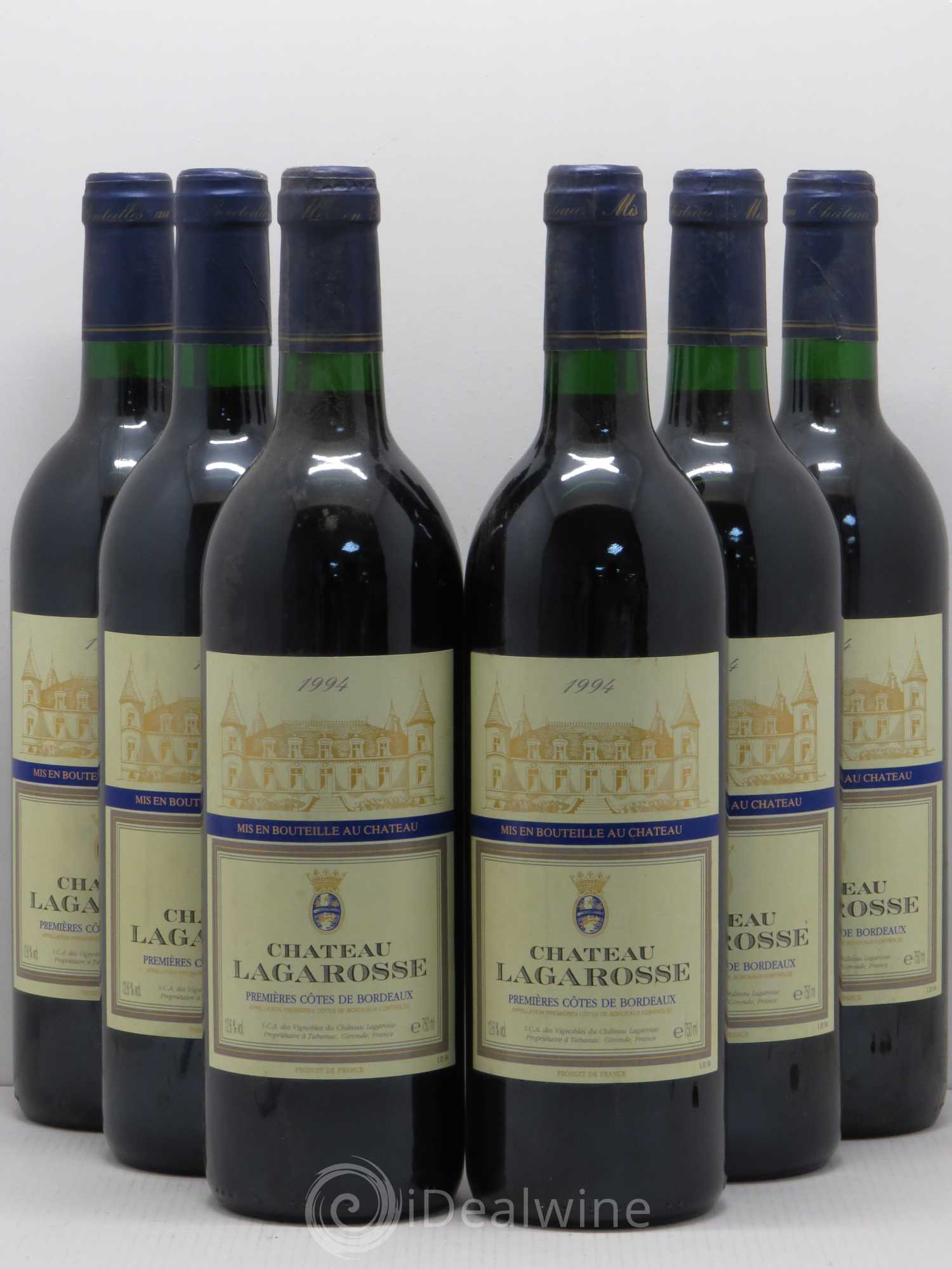 Bordeaux Château Lagarosse 1ères côtes de Bordeaux 1994 - Lot de 6 bouteilles - 0