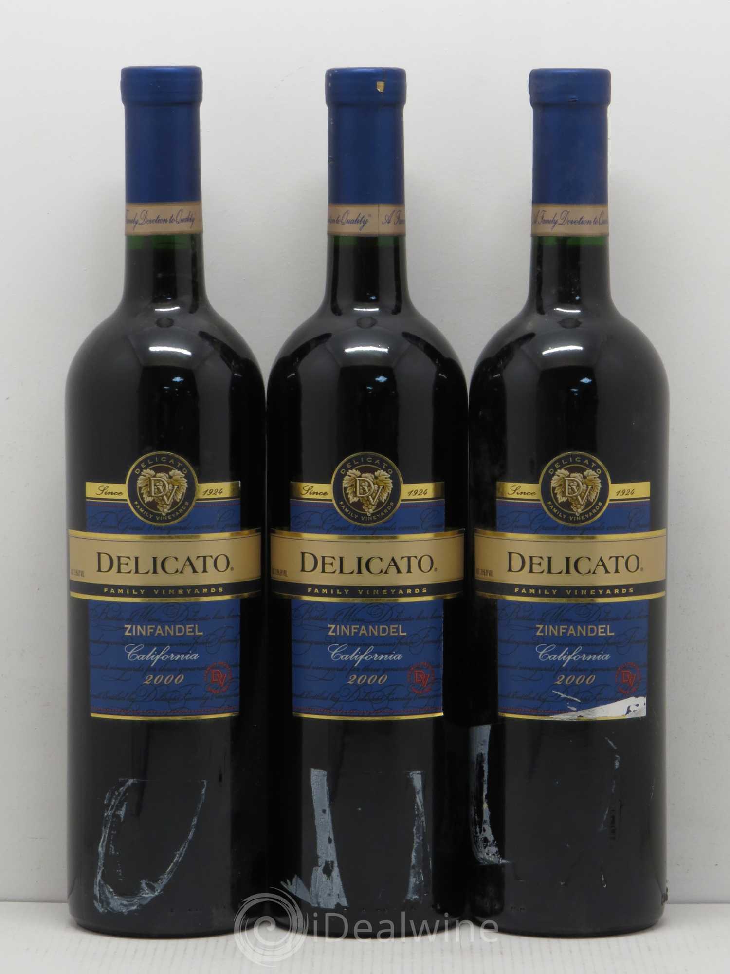 USA Zinfandel de Californie - Famile Delicato 2000 - Posten von 3 Flaschen - 0