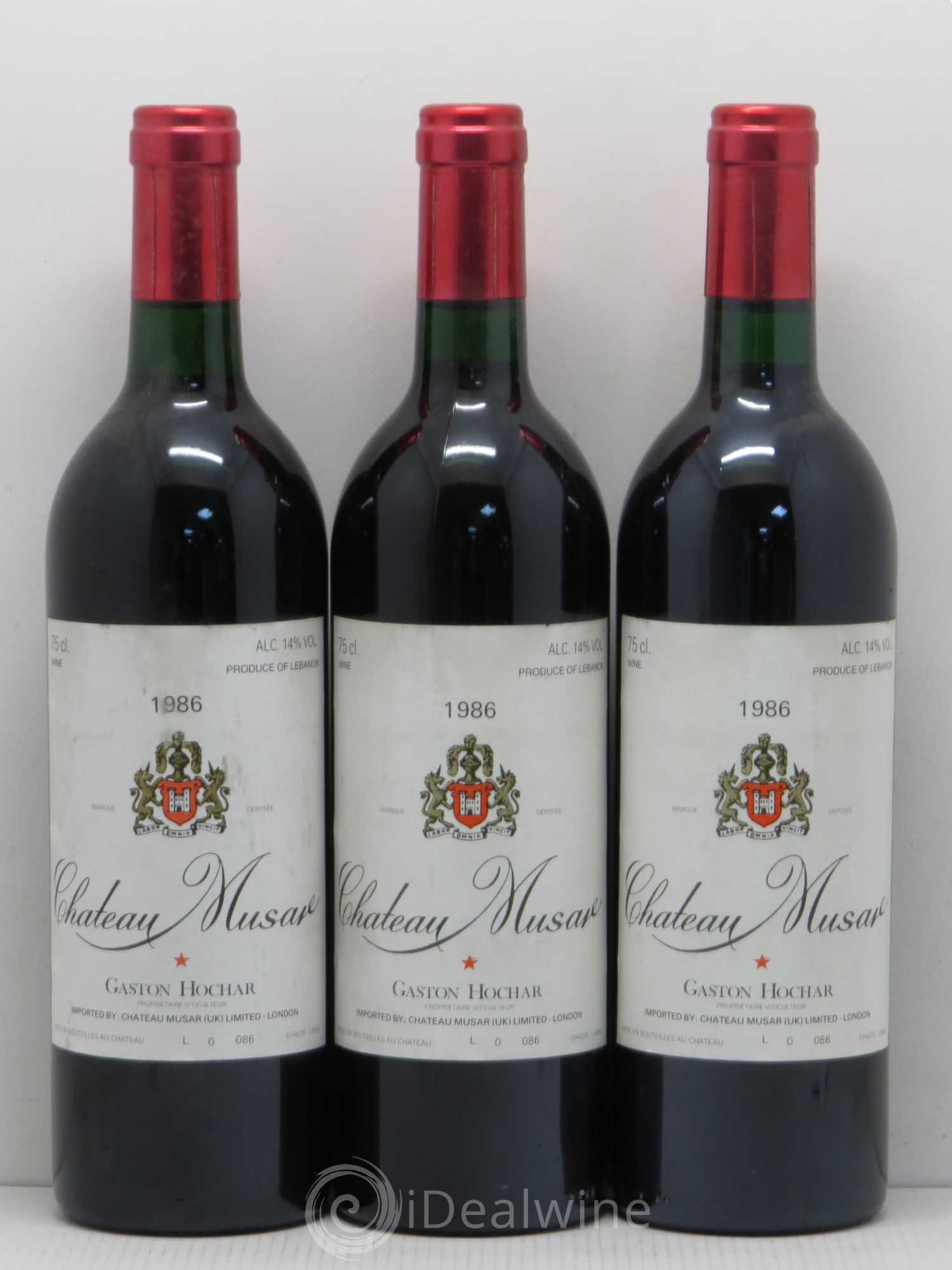 Château Musar Serge Hochar 1986 - Lot de 3 bouteilles - 0