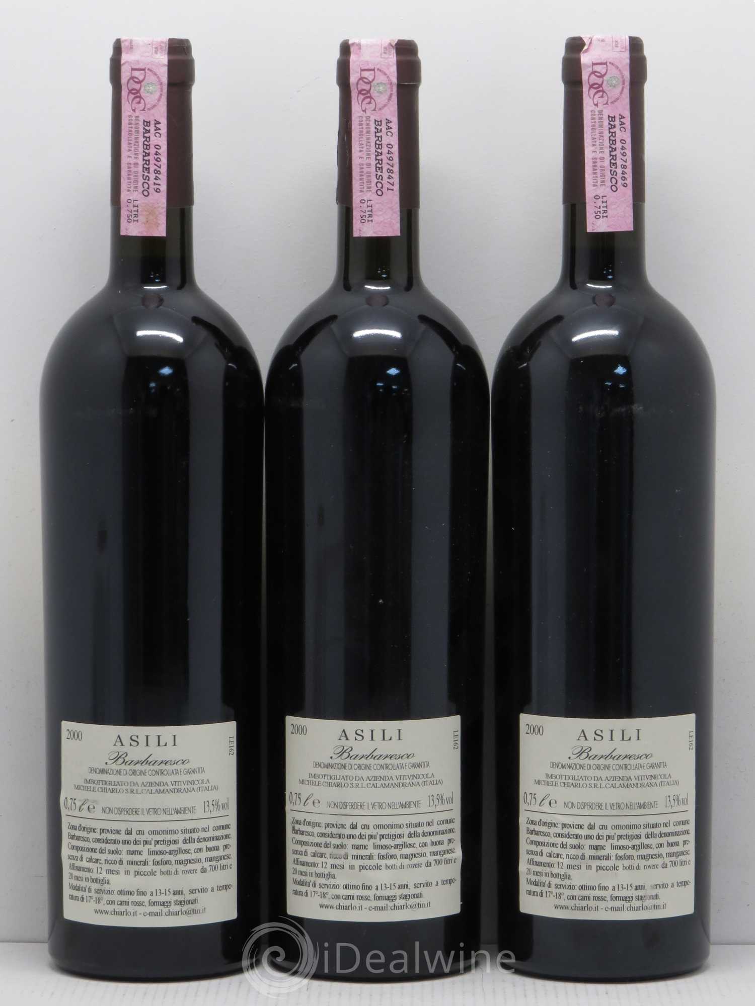 Italie Barbaresco Asili - Michele Chiarlo 2000 - Posten von 3 Flaschen - 1
