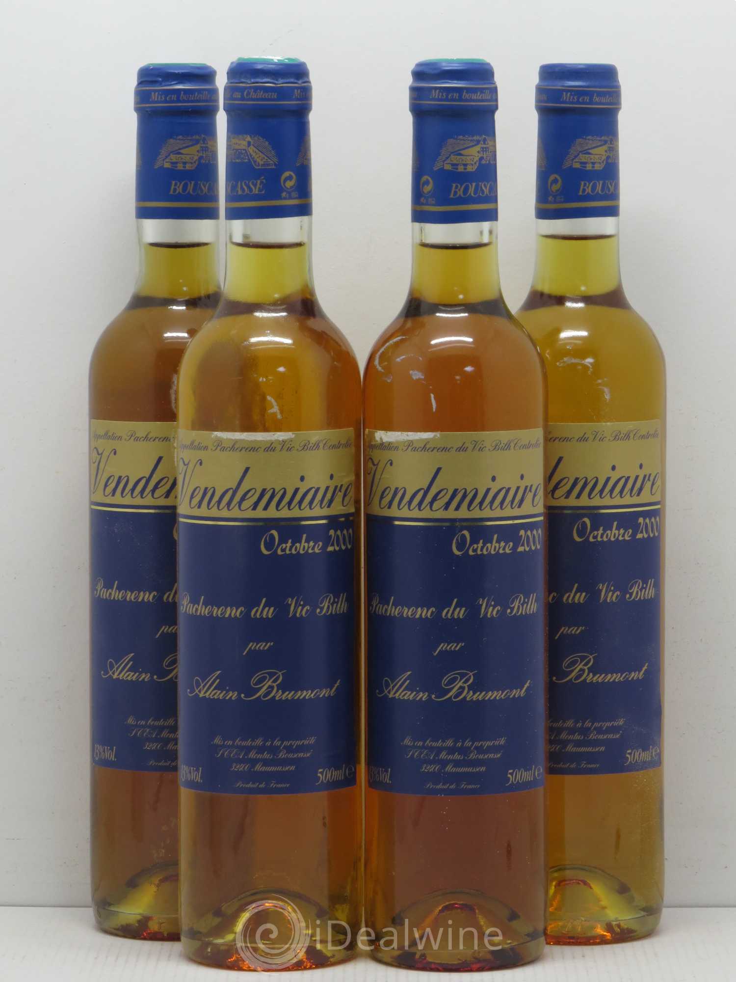 Pacherenc du Vic-Bilh Château Bouscassé Vendemiaire Alain Brumont 2000 - Lotto di 4 bottiglie - 0