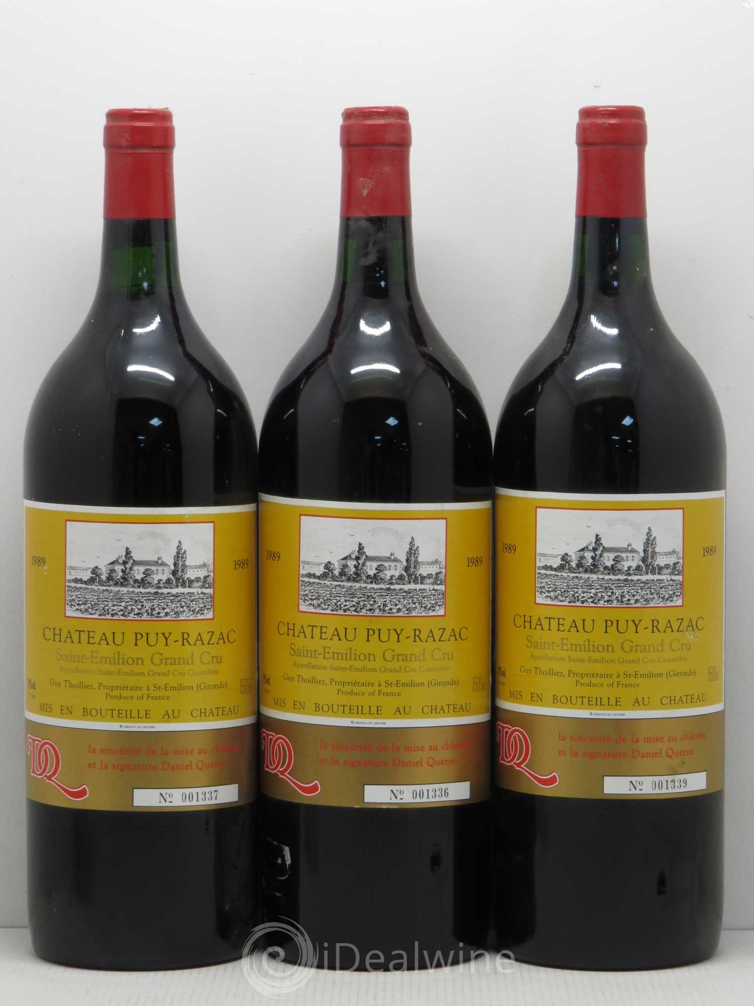 Saint-Émilion Château Puy Razac 1989 - Posten von 3 Magnum - 0