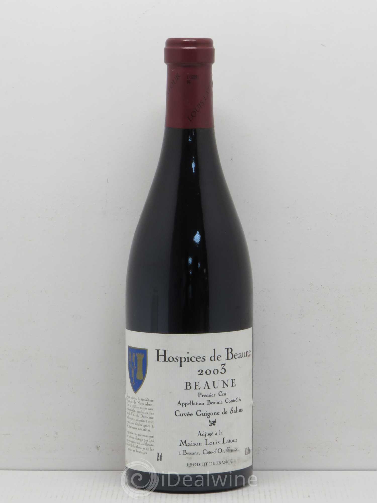 Beaune 1er Cru Hospices de Beaune Cuvée Guigone de Salins - Louis Latour 2003 - Posten von 1 Flasche - 0