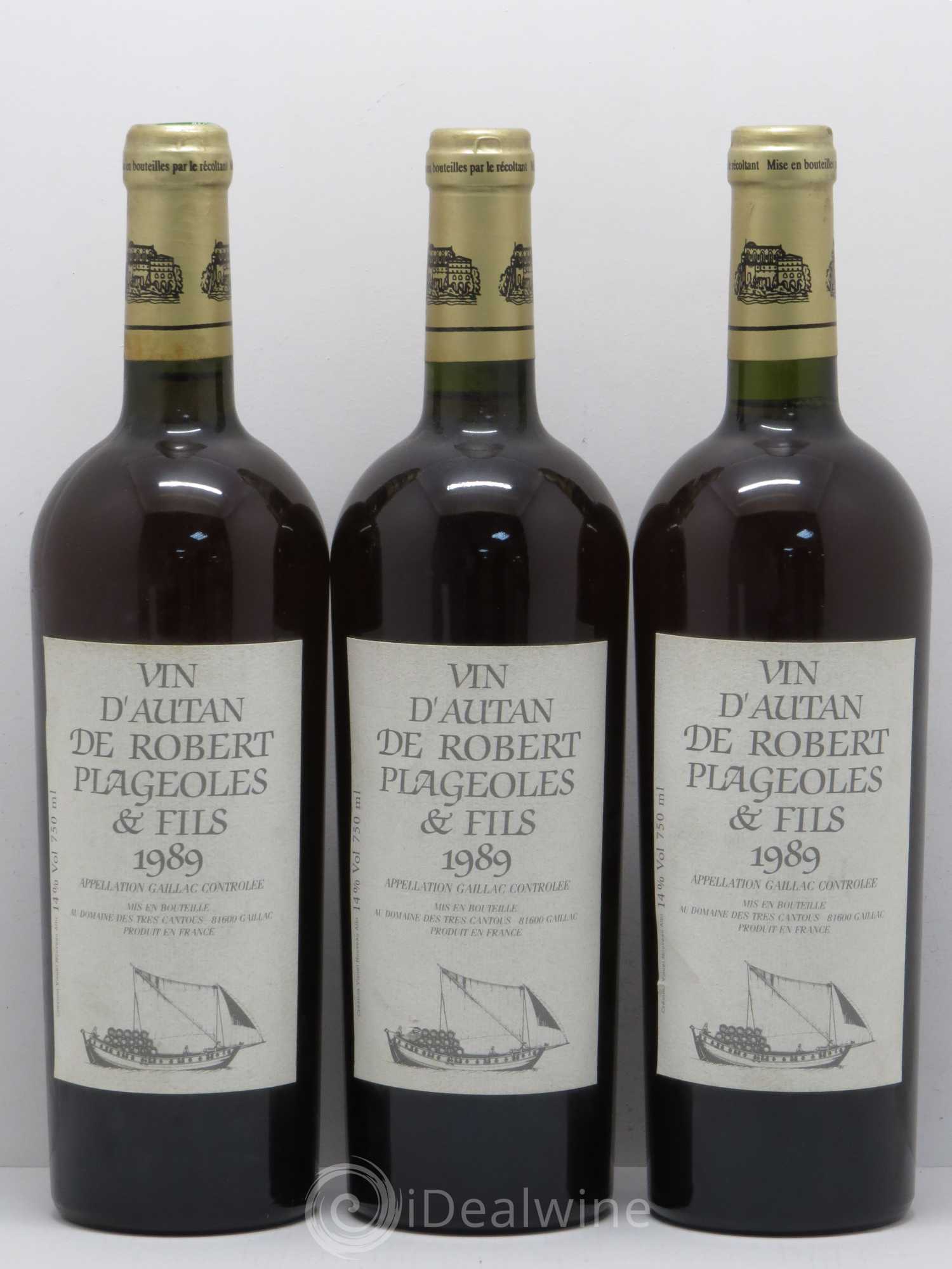 Sud-Ouest Gaillac Vin d'Antan R. Plageoles 1989 - Lot de 3 bouteilles - 0