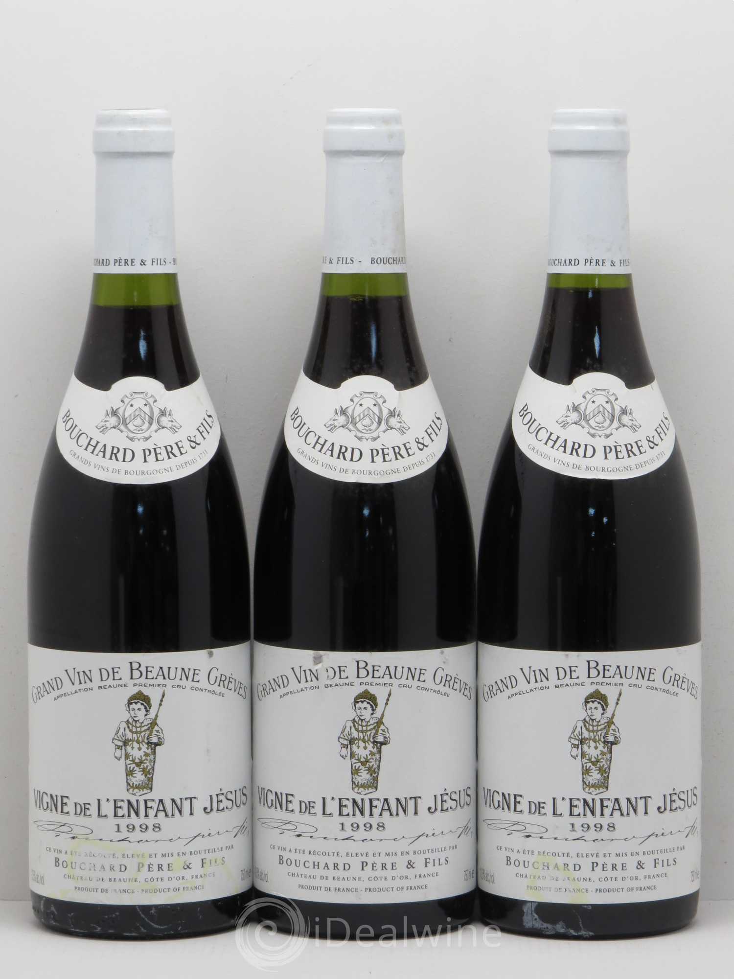 Beaune 1er Cru Grèves - Vigne de l'Enfant Jésus Bouchard Père & Fils 1998 - Lot de 3 bouteilles - 0