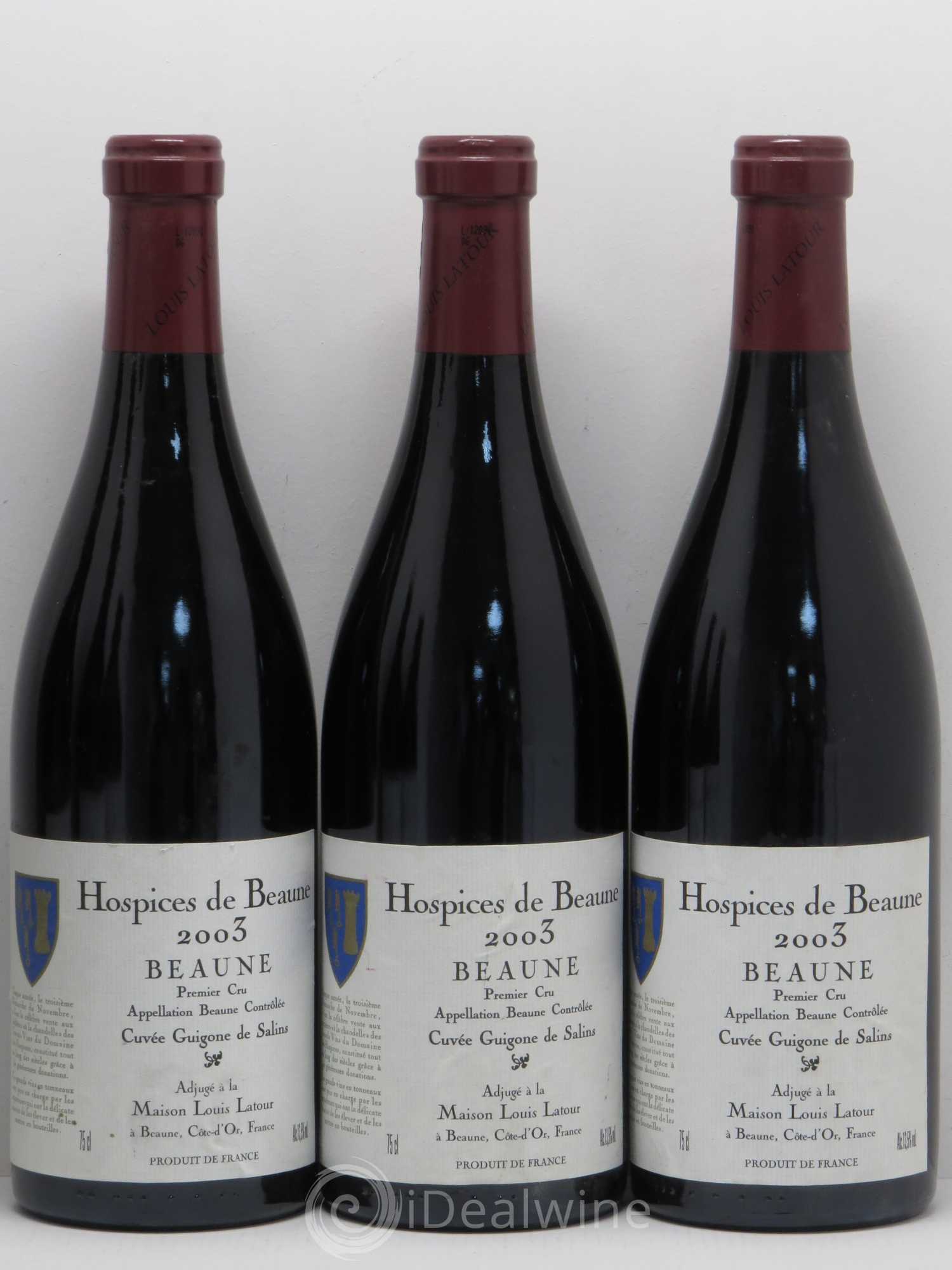 Beaune 1er Cru Hospices de Beaune Cuvée Guigone de Salins - Louis Latour 2003 - Posten von 6 Flaschen - 1