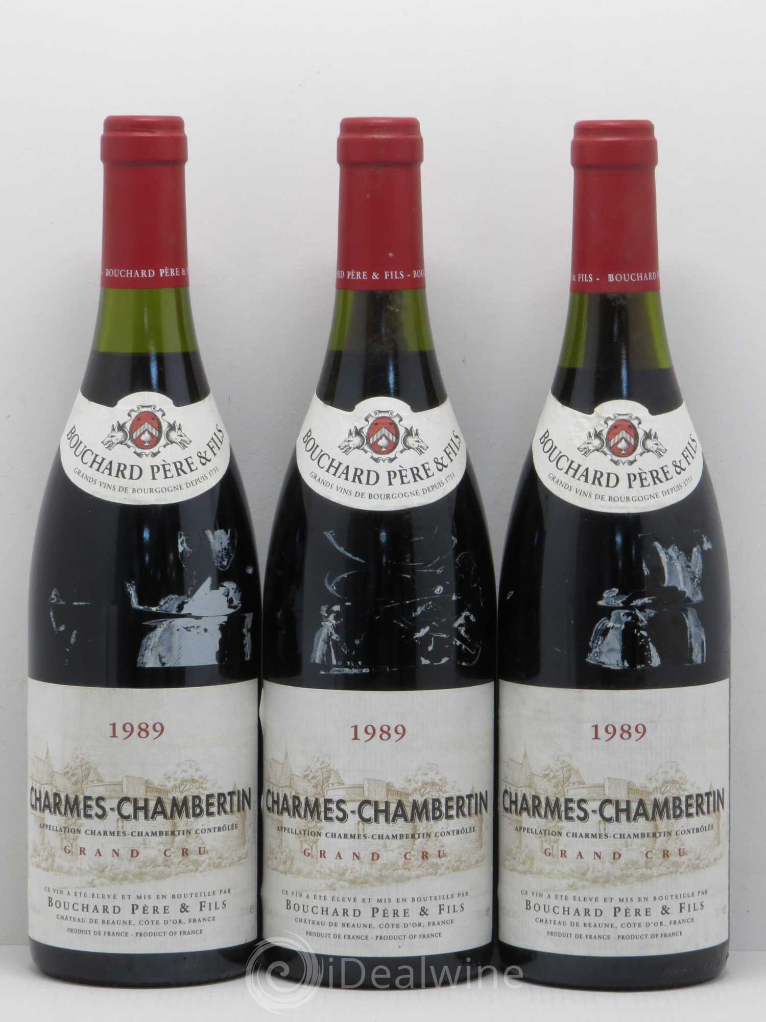 Charmes-Chambertin Grand Cru Bouchard Père & Fils 1989 - Lot de 3 bouteilles - 0