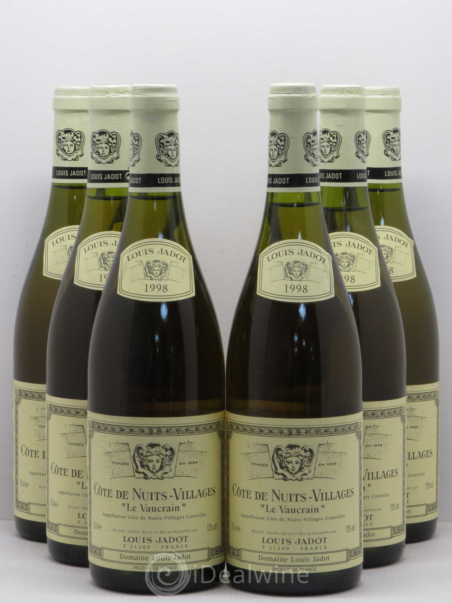 Bourgogne Cotes de Nuit Villages Le Vaucrain Louis Jadot 1998 - Posten von 6 Flaschen - 0