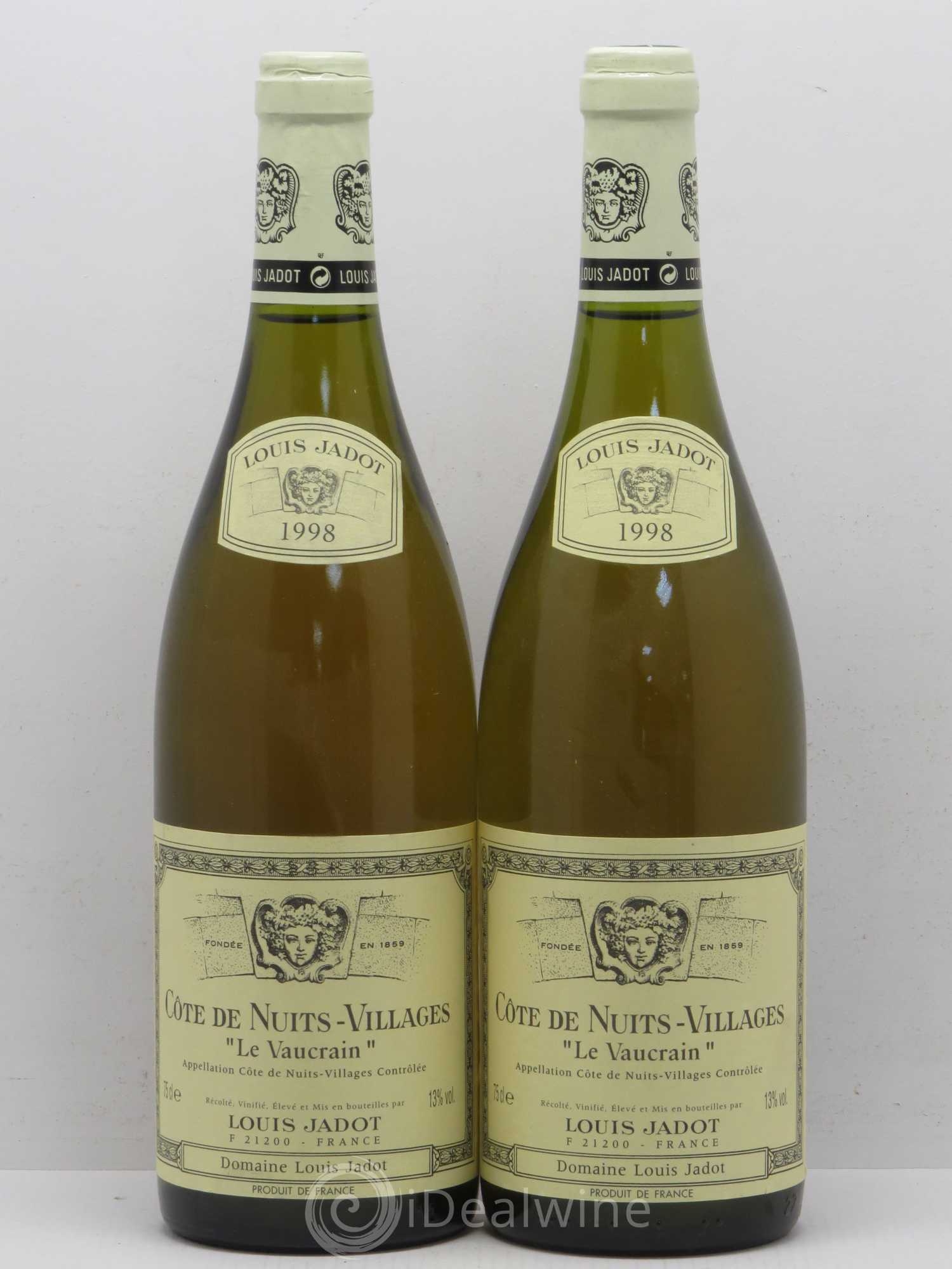 Bourgogne Cotes de Nuit Villages Le Vaucrain Louis Jadot 1998 - Posten von 2 Flaschen - 0