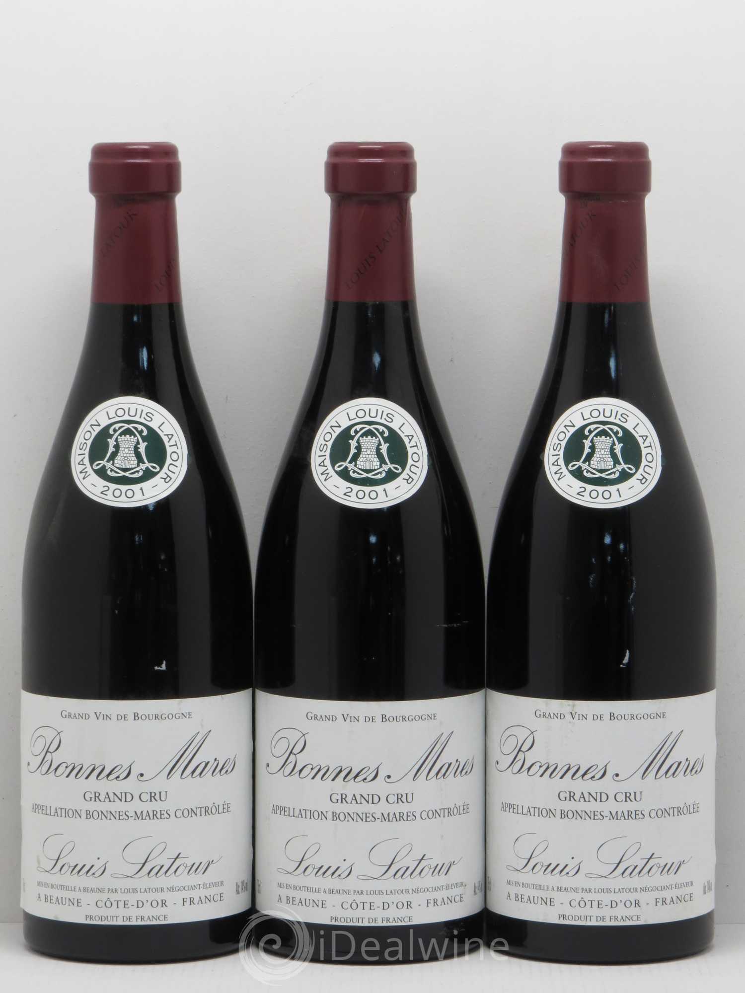 Bonnes-Mares Grand Cru Louis Latour 2001 - Lot de 3 bouteilles - 0