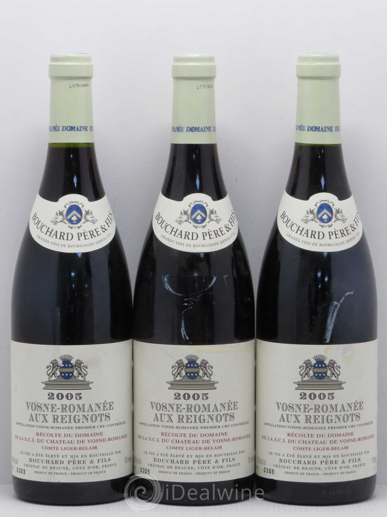 Vosne-Romanée 1er Cru Aux Reignots Ch. de Vosne-Romanée Comte Liger-Belair (Domaine du) 2005 - Lot de 3 bouteilles - 0